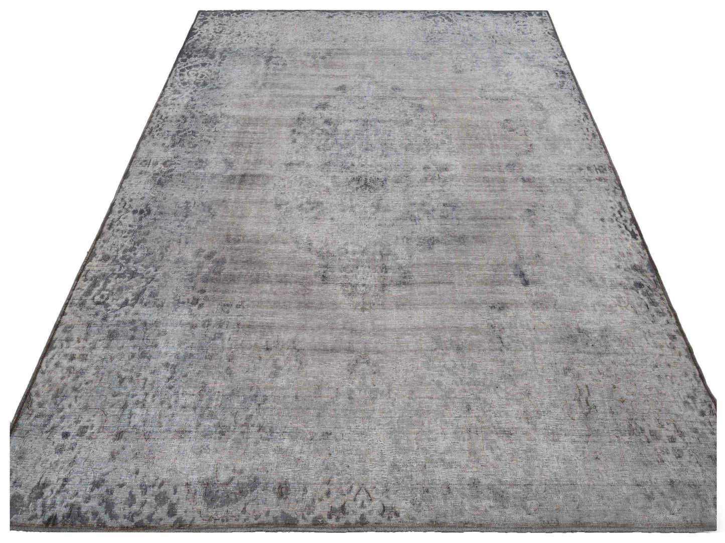Vintage Light Gray 10.1x12.10 Hand Knotted Rug