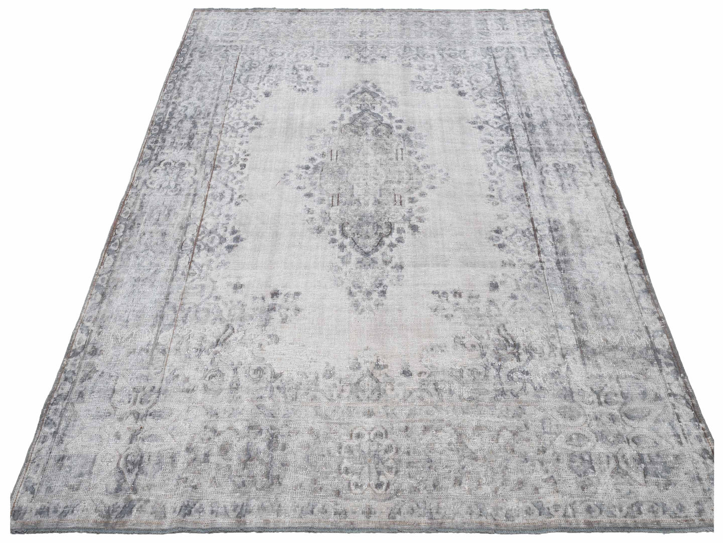 Vintage Silver 8.8x11.5 Hand Knotted Rug