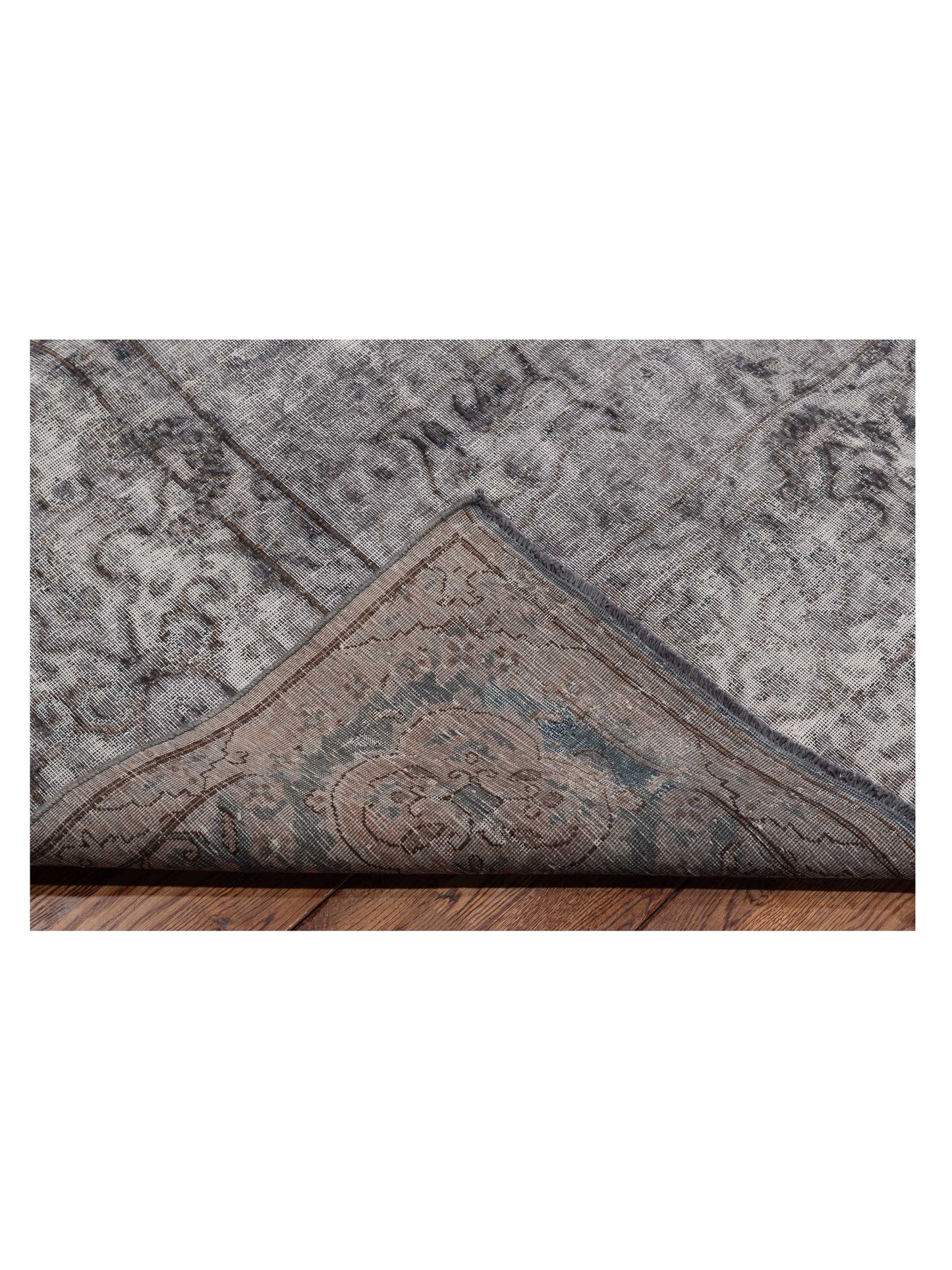 Vintage Gray 9.8x12.11 Hand Knotted Rug