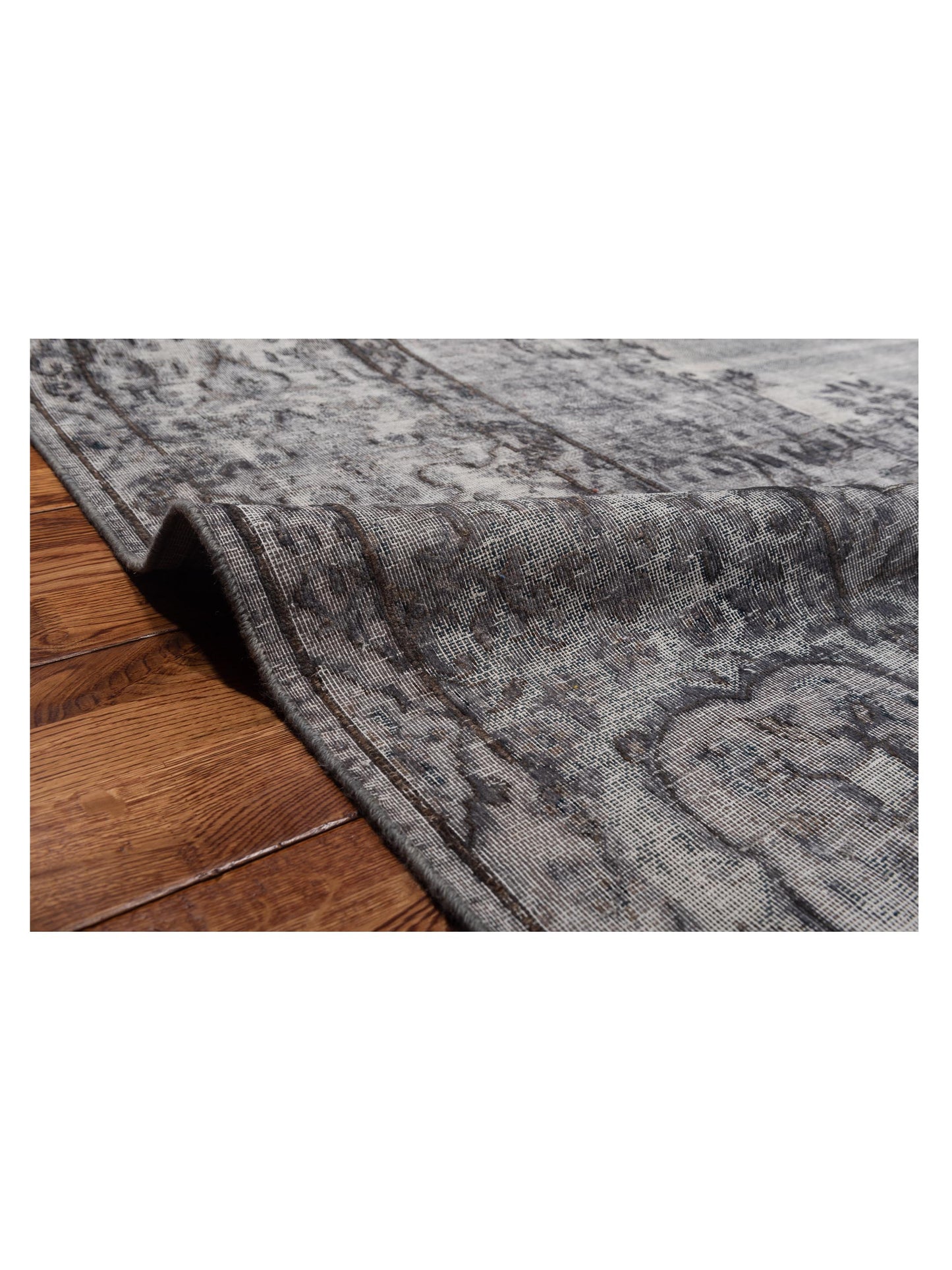 Vintage Gray 9.8x12.11 Hand Knotted Rug