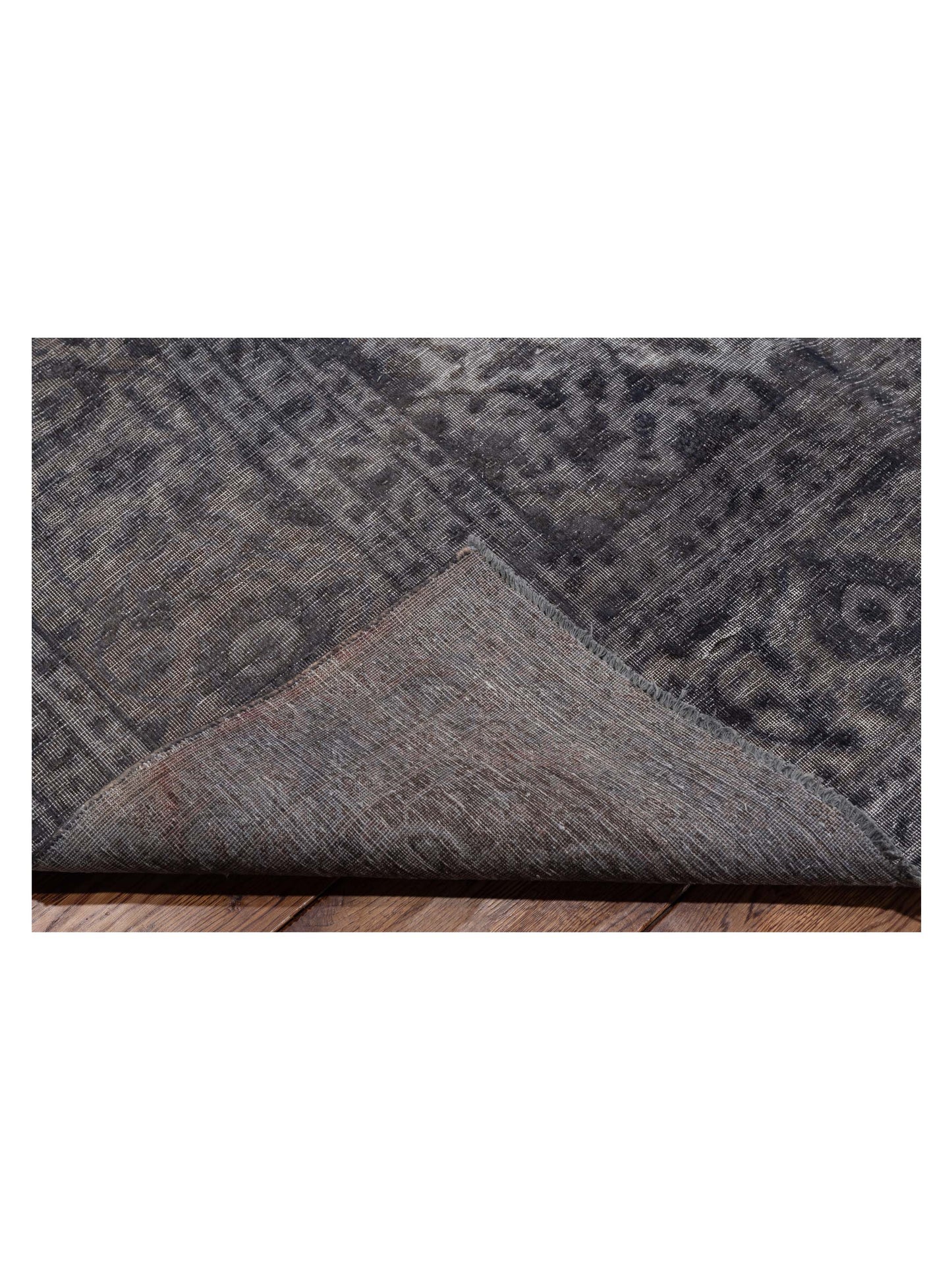 Vintage Dark Gray 9.10x12.9 Hand Knotted Rug
