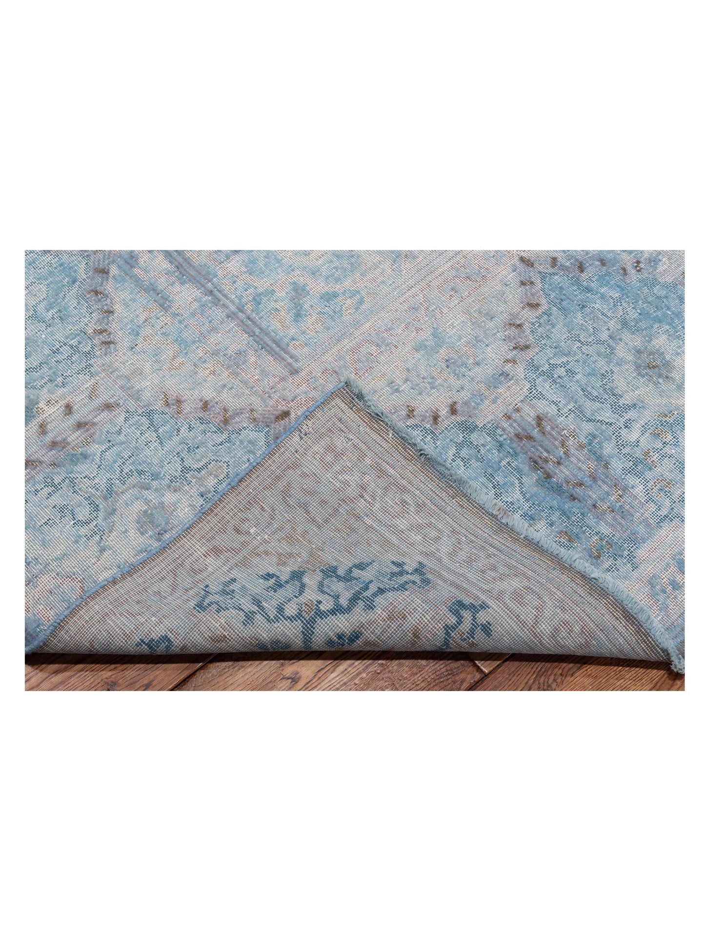 Vintage Blue Blue 9.7x13.7 Hand Knotted Rug