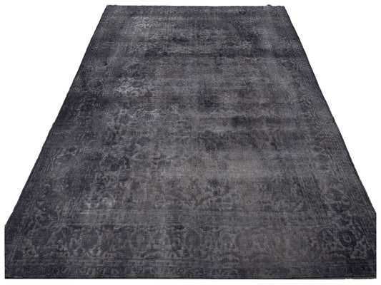 Vintage Dark Gray 9.8x13 Hand Knotted Rug