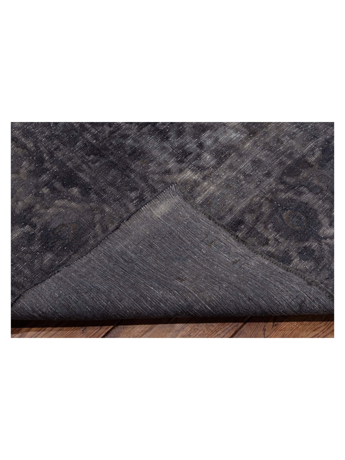 Vintage Dark Gray 9.8x13 Hand Knotted Rug