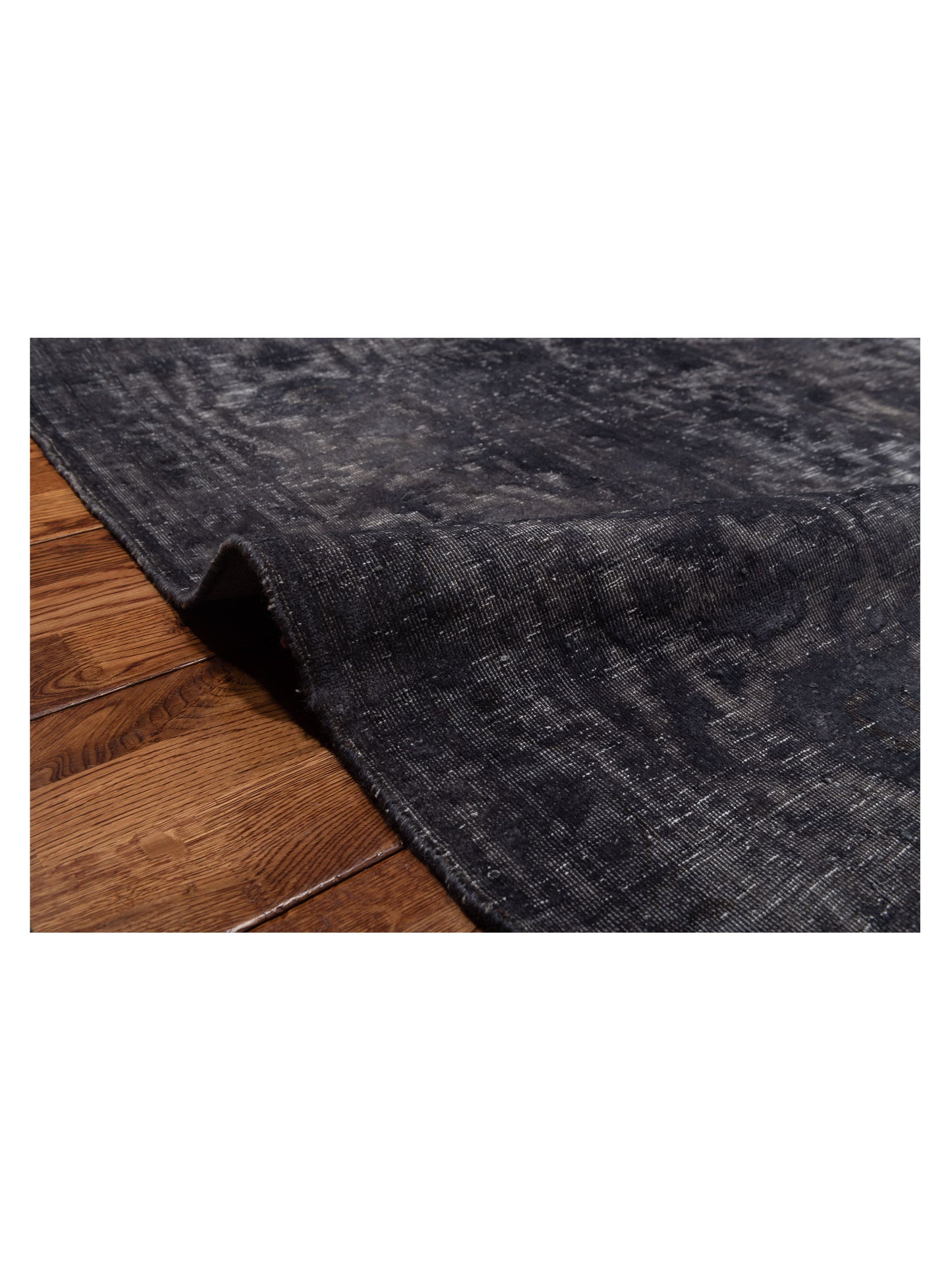 Vintage Dark Gray 9.8x13 Hand Knotted Rug
