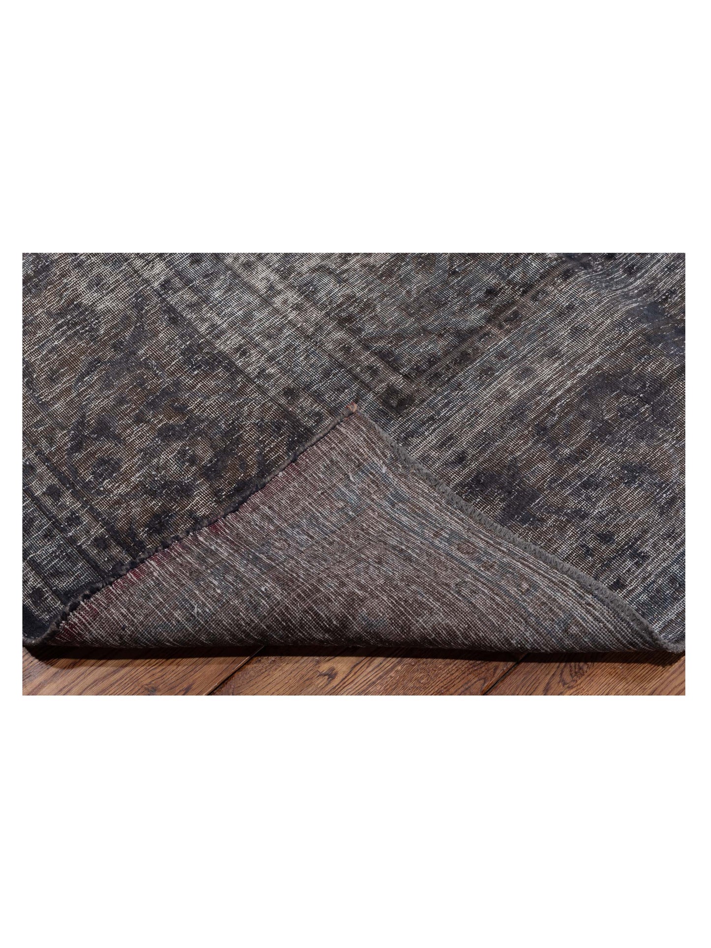 Vintage Dark Gray 9.9x13.2 Hand Knotted Rug