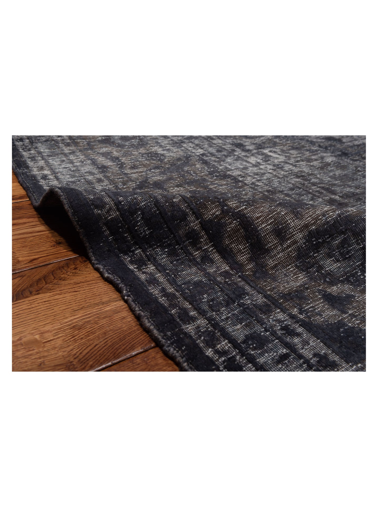 Vintage Dark Gray 9.9x13.2 Hand Knotted Rug