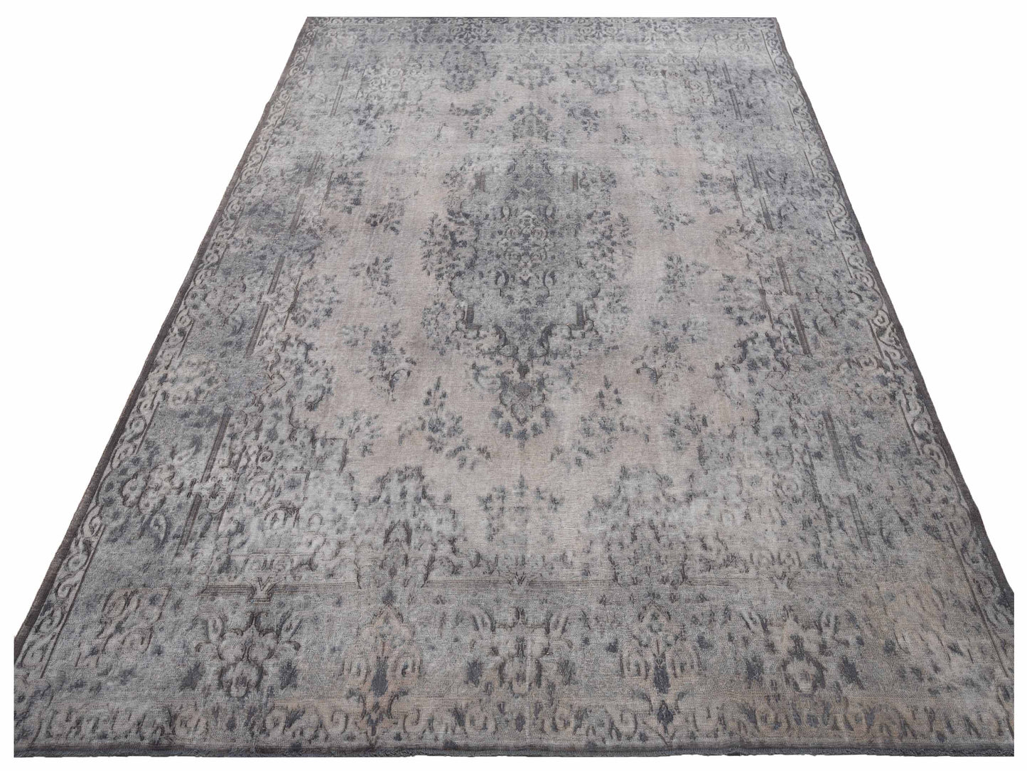 Vintage Gray 9.9x13.1 Hand Knotted Rug