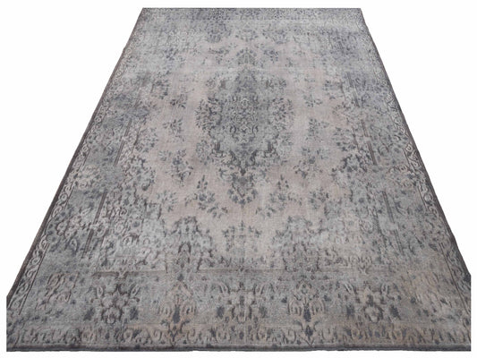 Vintage Gray 9.9x13.1 Hand Knotted Rug