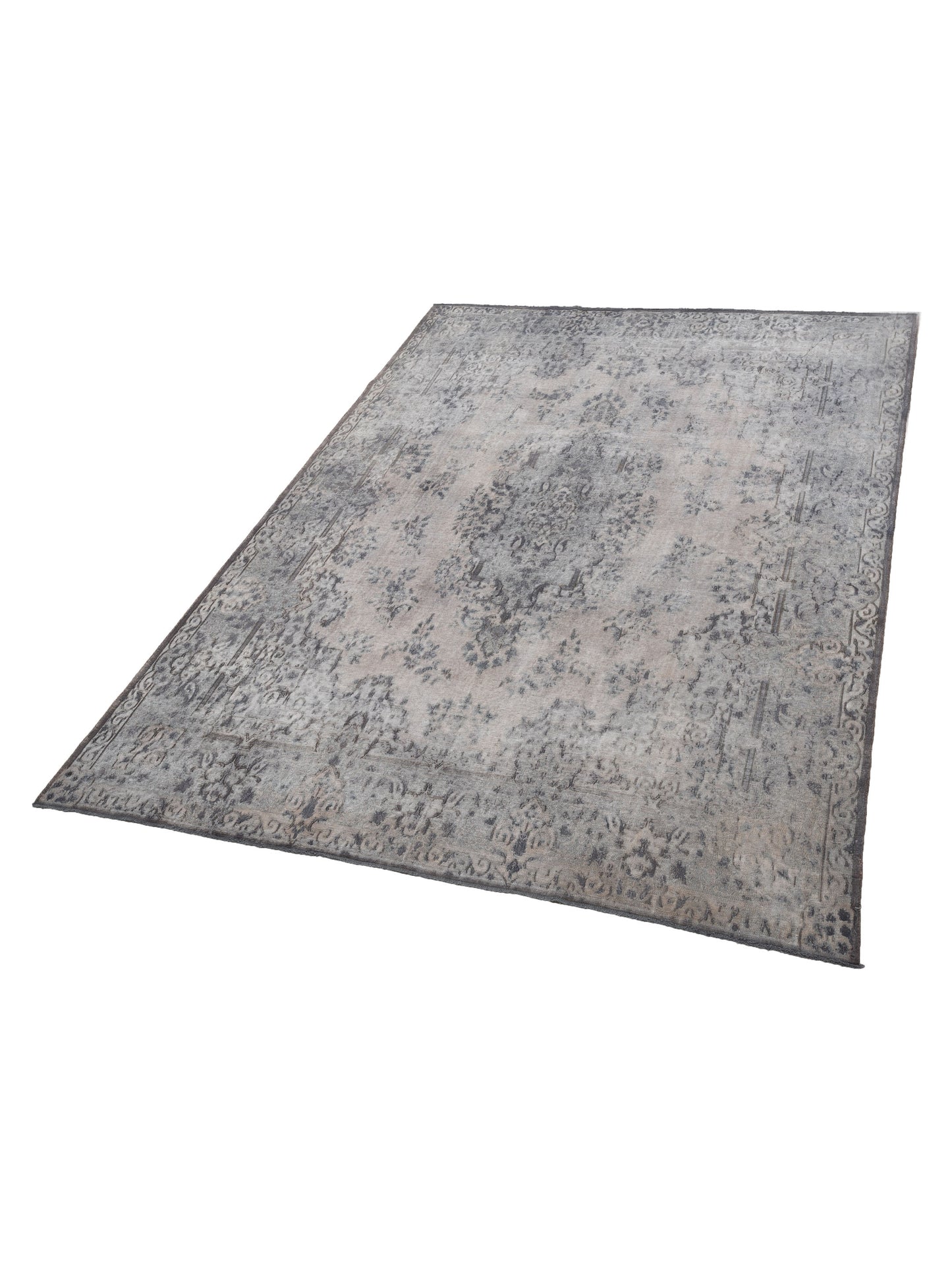 Vintage Gray 9.9x13.1 Hand Knotted Rug