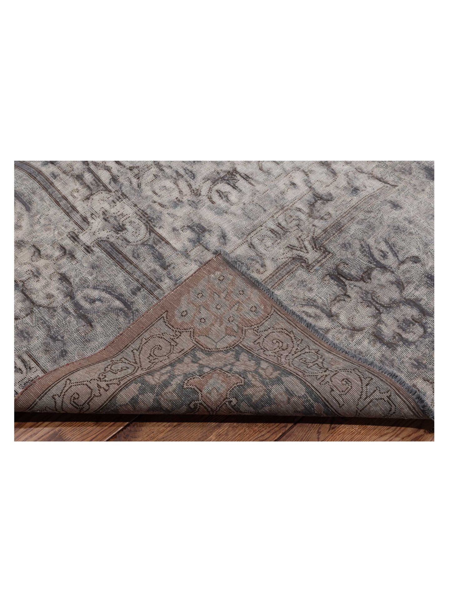 Vintage Gray 9.9x13.1 Hand Knotted Rug