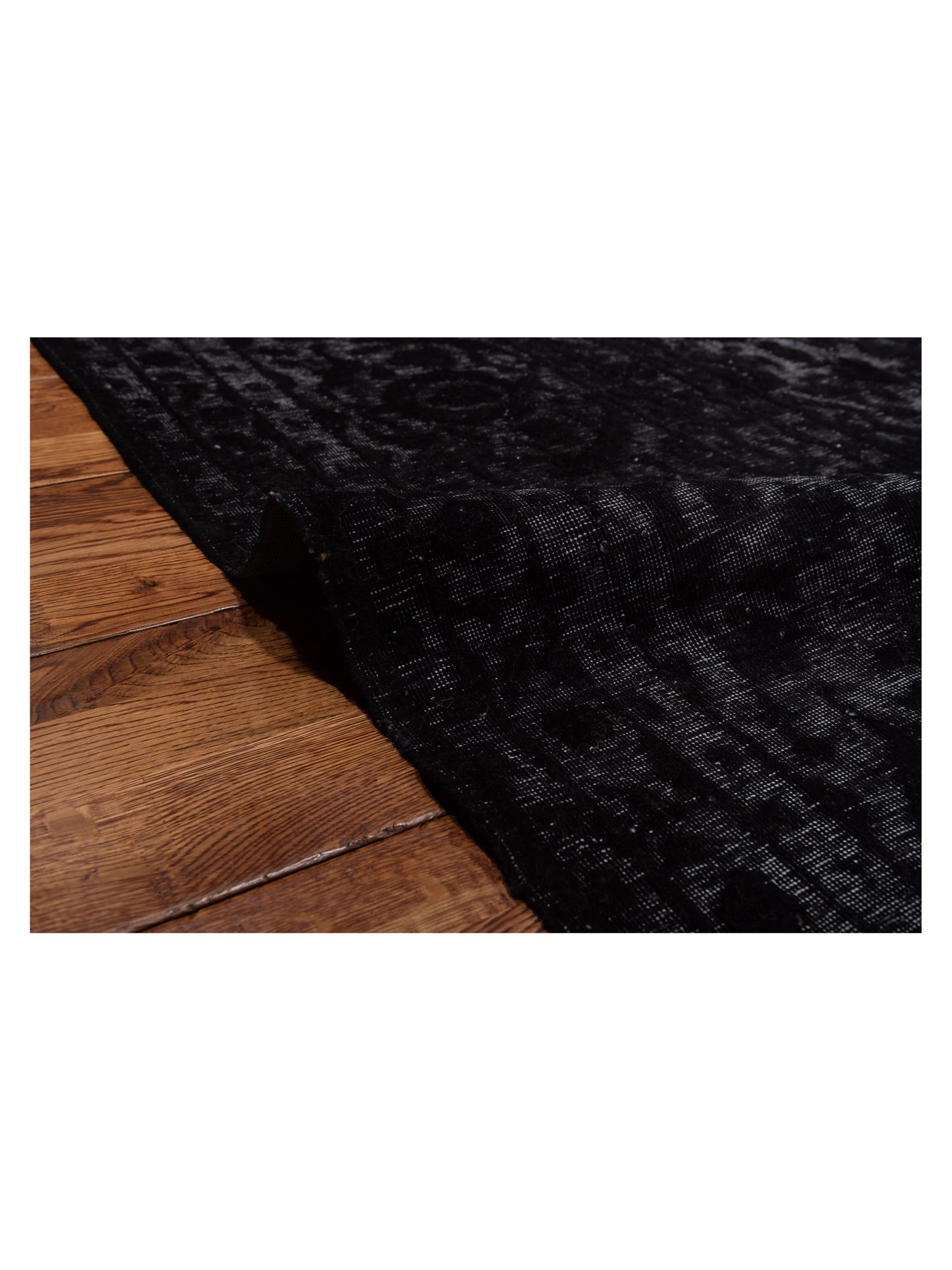 Vintage Black 9.8x12.9 Hand Knotted Rug