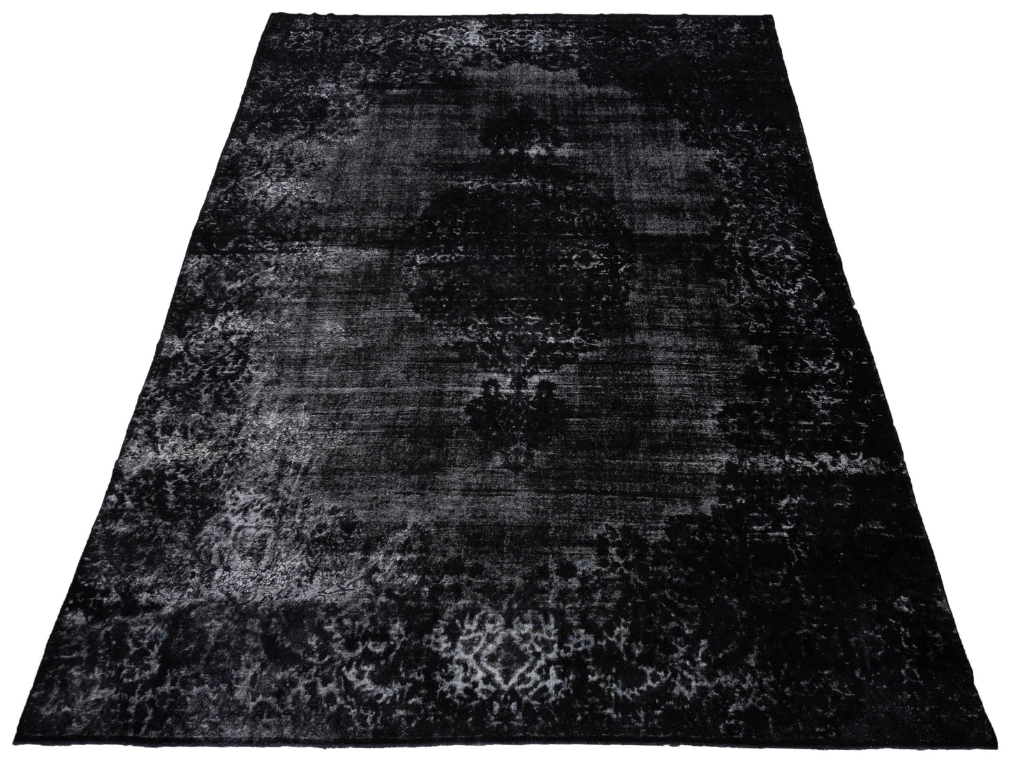 Vintage Black 11.5x16.9 Hand Knotted Rug