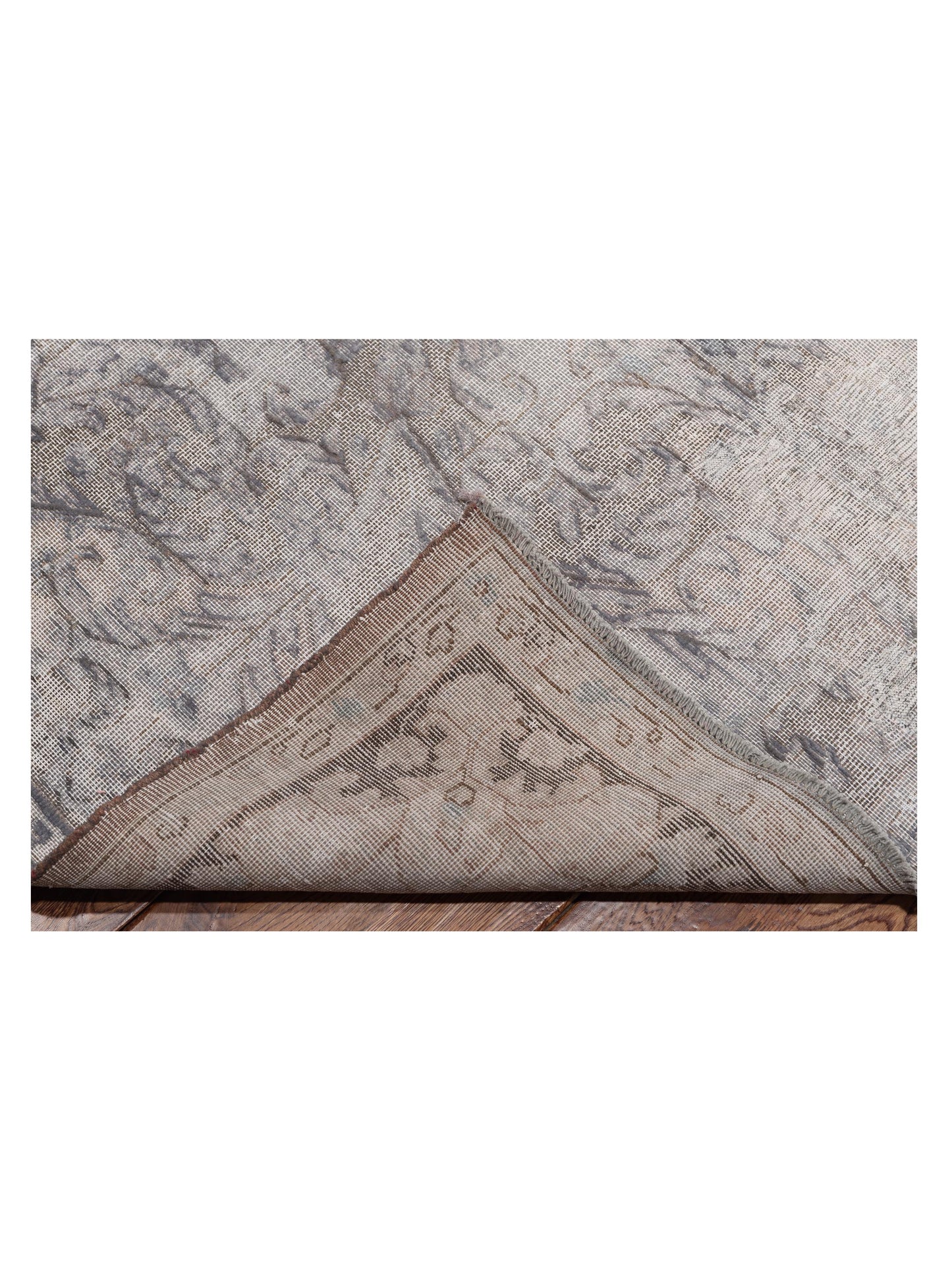 Vintage Light Gray 9.7x12.5 Hand Knotted Rug