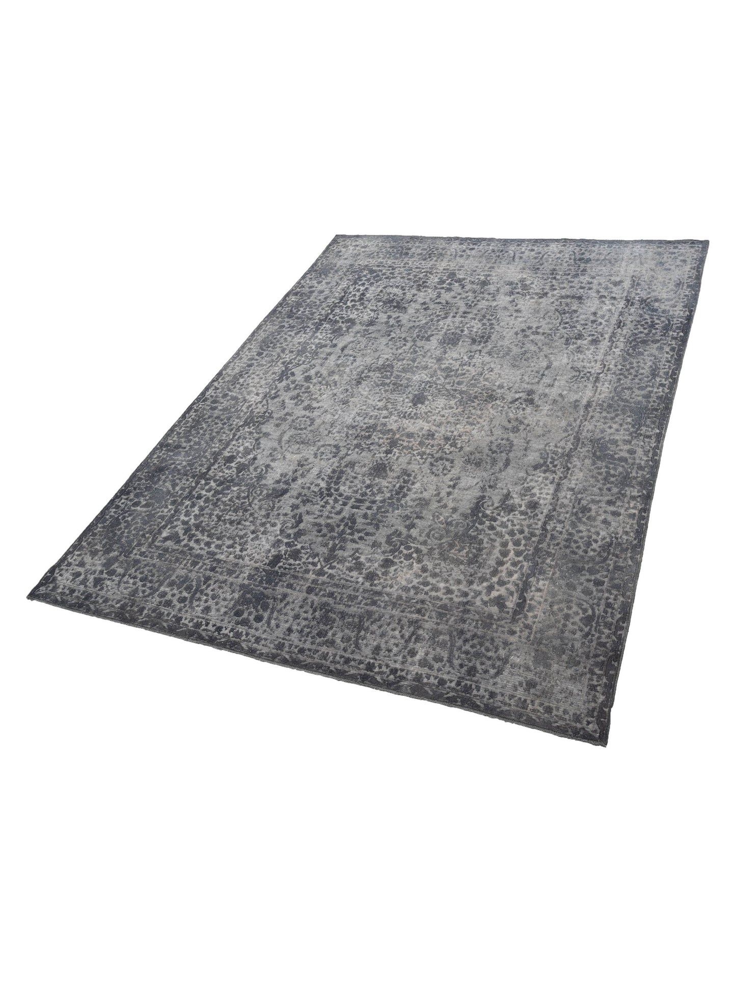 Vintage Gray 9.9x12.11 Hand Knotted Rug