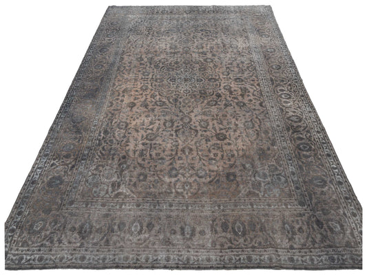 Vintage Dark Gray 10.3x14.1 Hand Knotted Rug