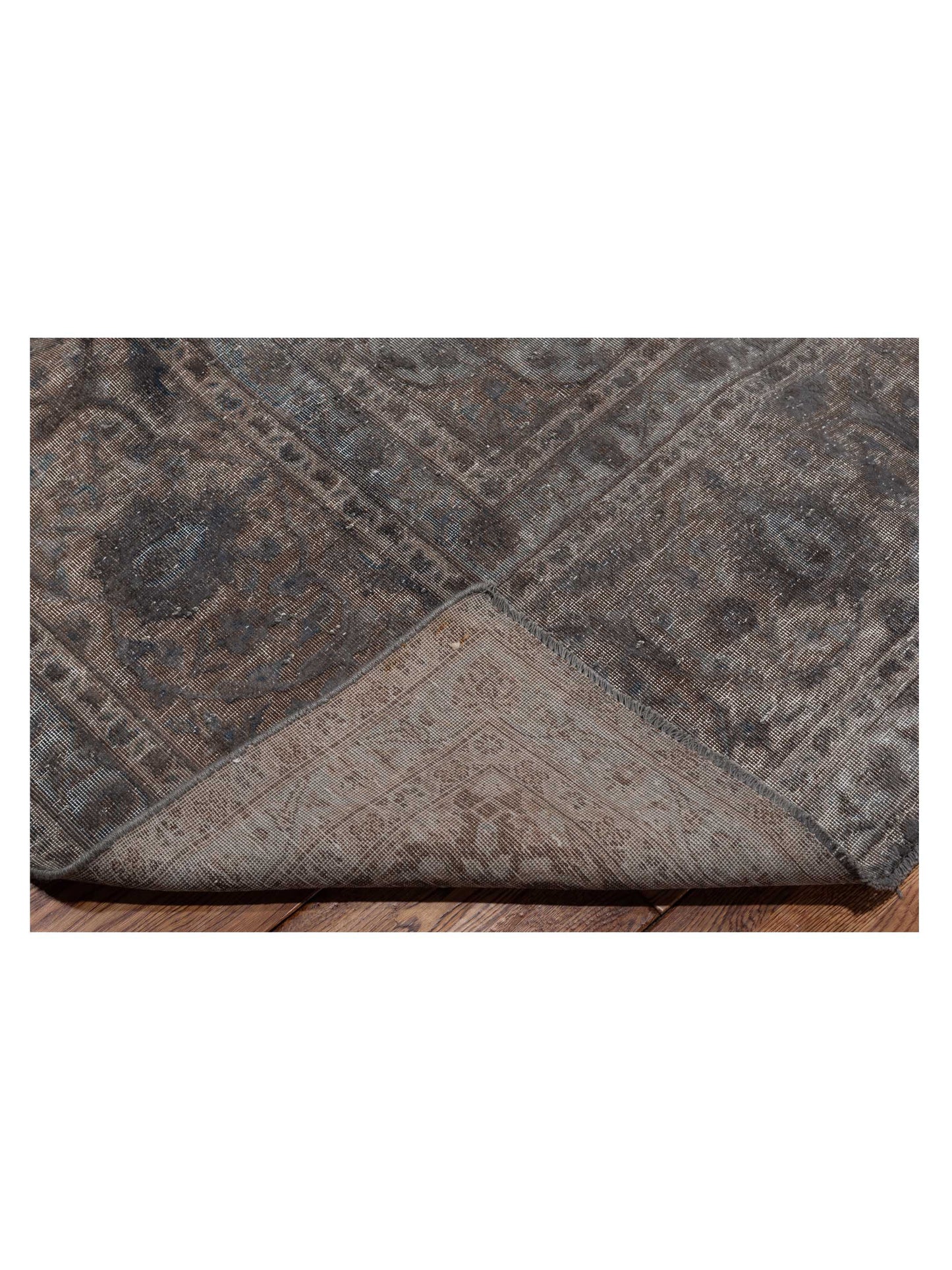 Vintage Dark Gray 10.3x14.1 Hand Knotted Rug