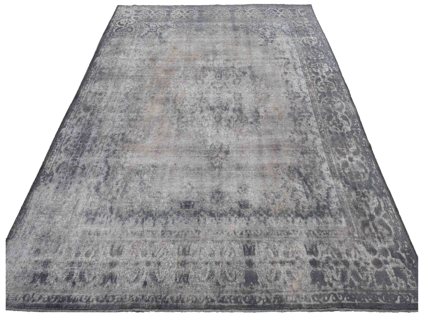 Vintage Gray 9.11x13.2 Hand Knotted Rug