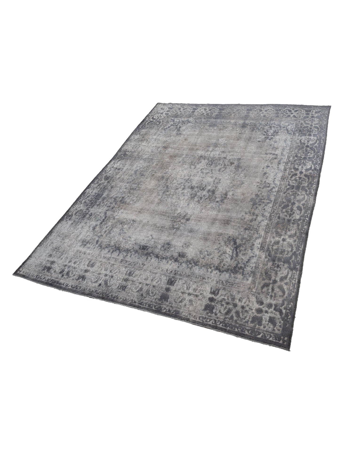 Vintage Gray 9.11x13.2 Hand Knotted Rug