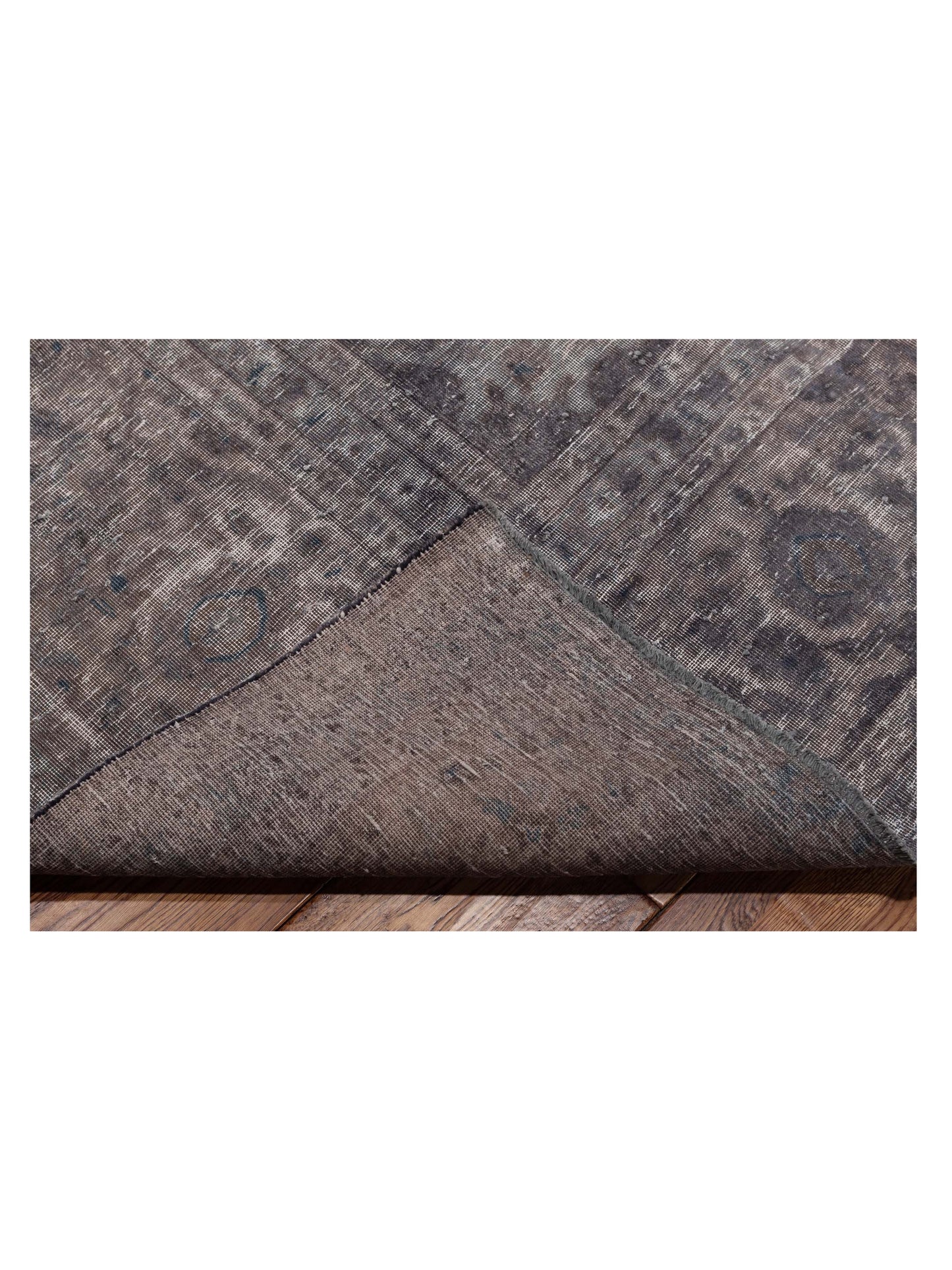 Vintage Dark Gray 10x13.2 Hand Knotted Rug