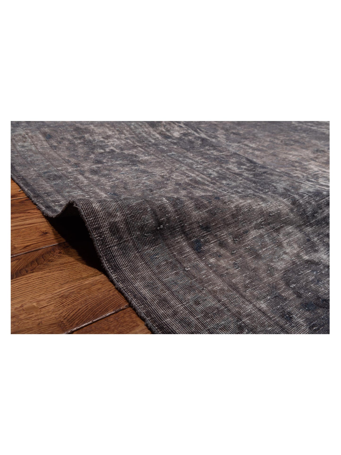 Vintage Dark Gray 10x13.2 Hand Knotted Rug