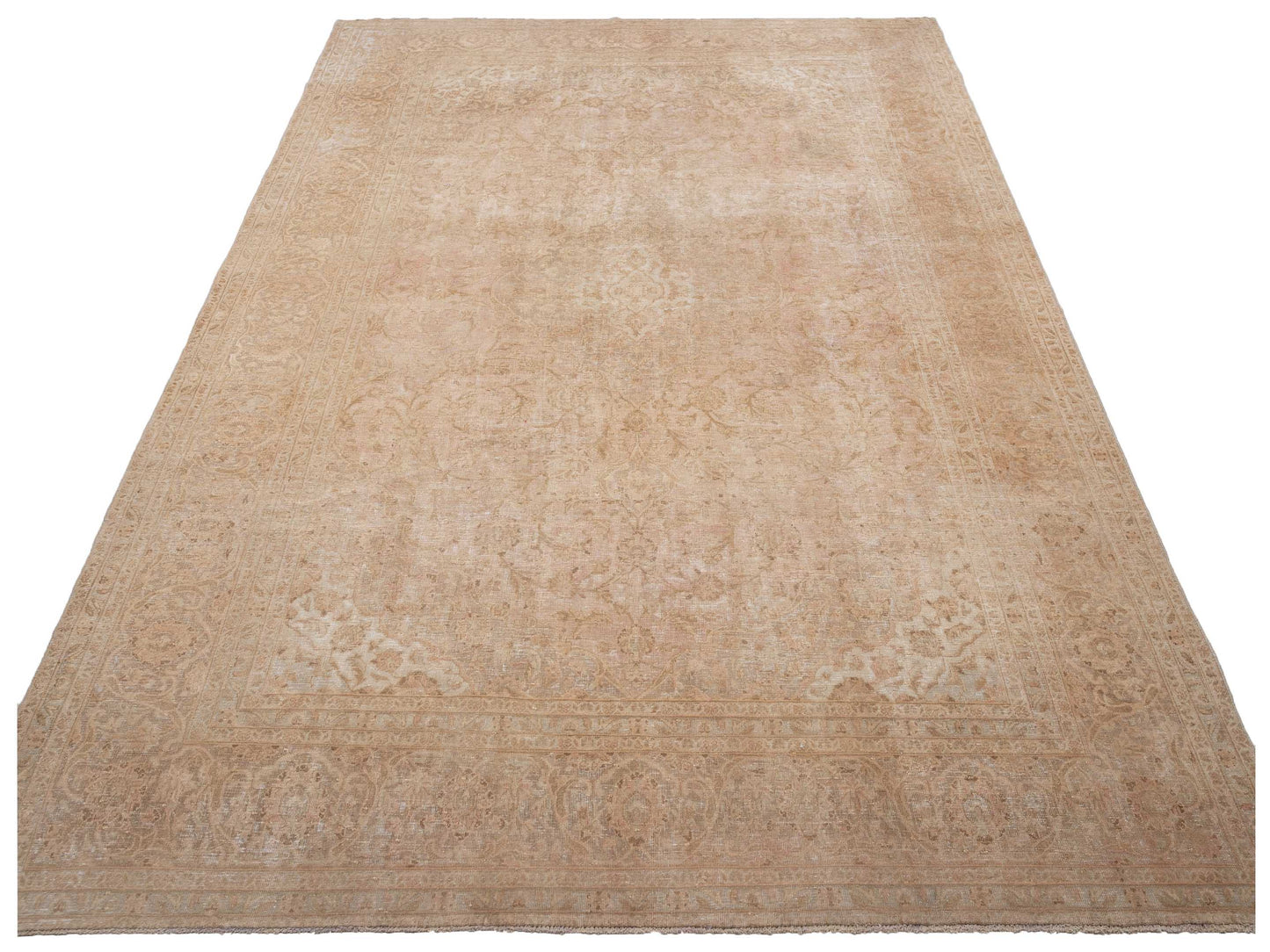 Vintage Natural 9.8x12.11 Hand Knotted Rug