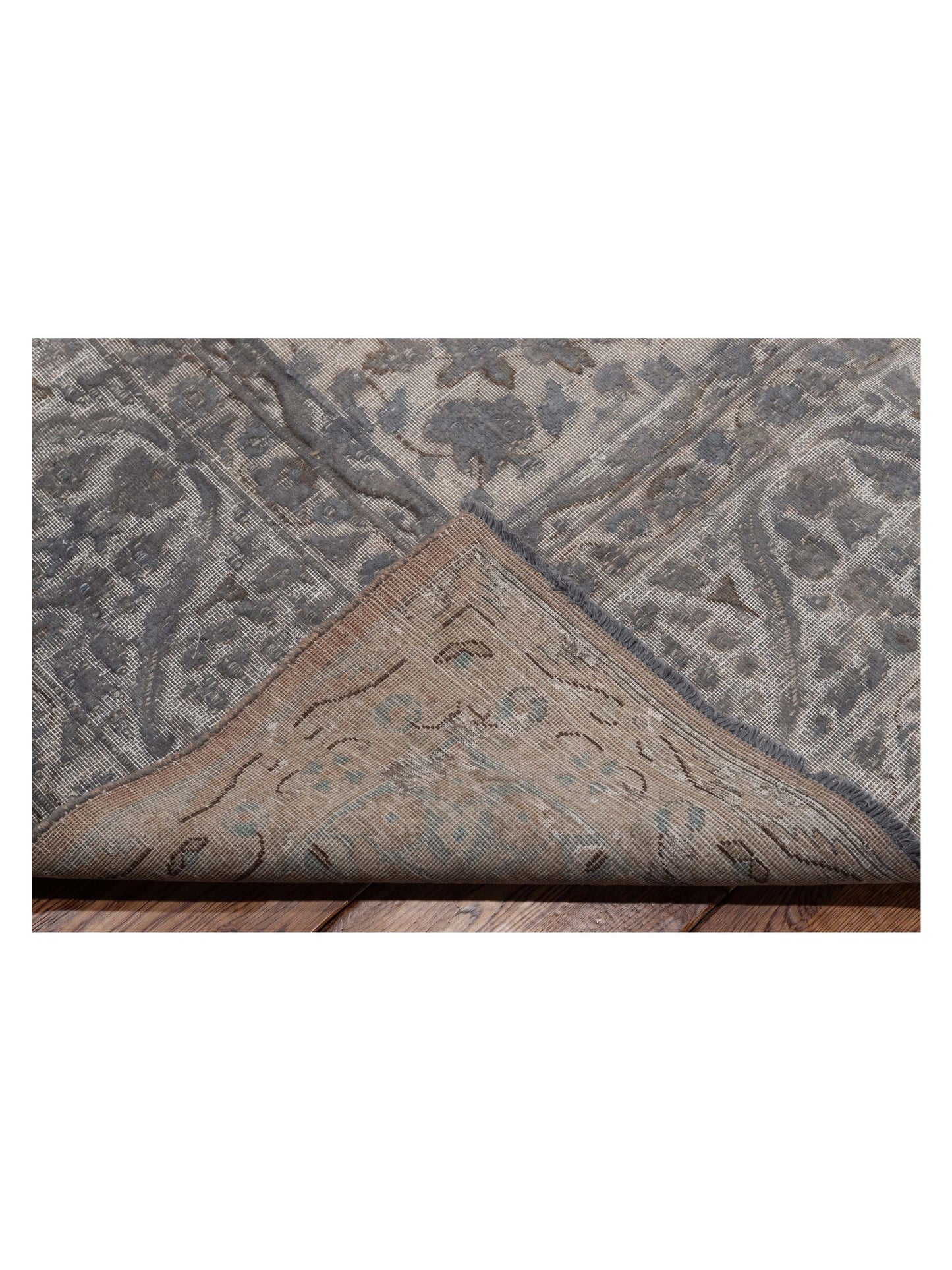 Vintage Gray 9.10x13.2 Hand Knotted Rug