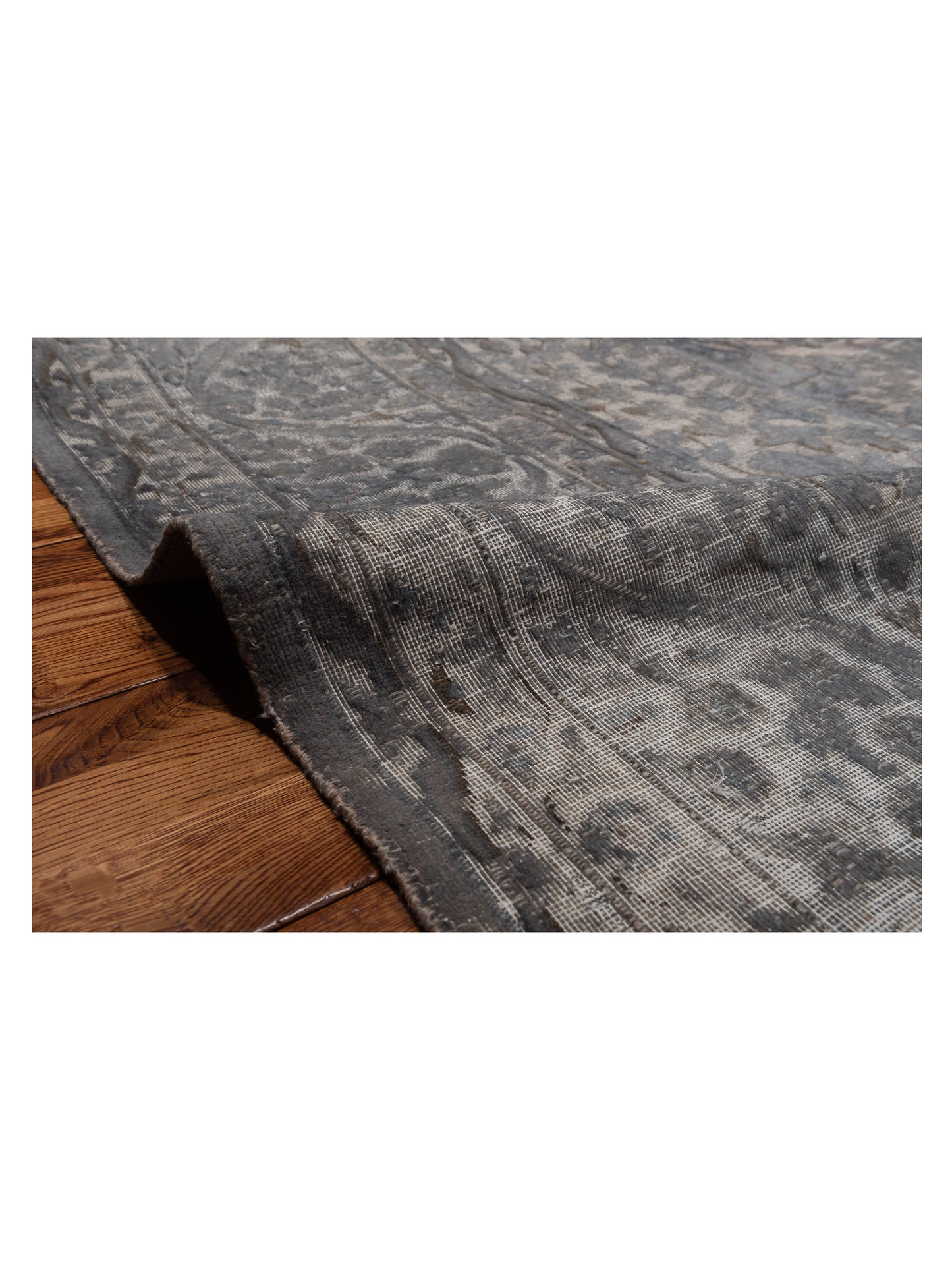 Vintage Gray 9.10x13.2 Hand Knotted Rug