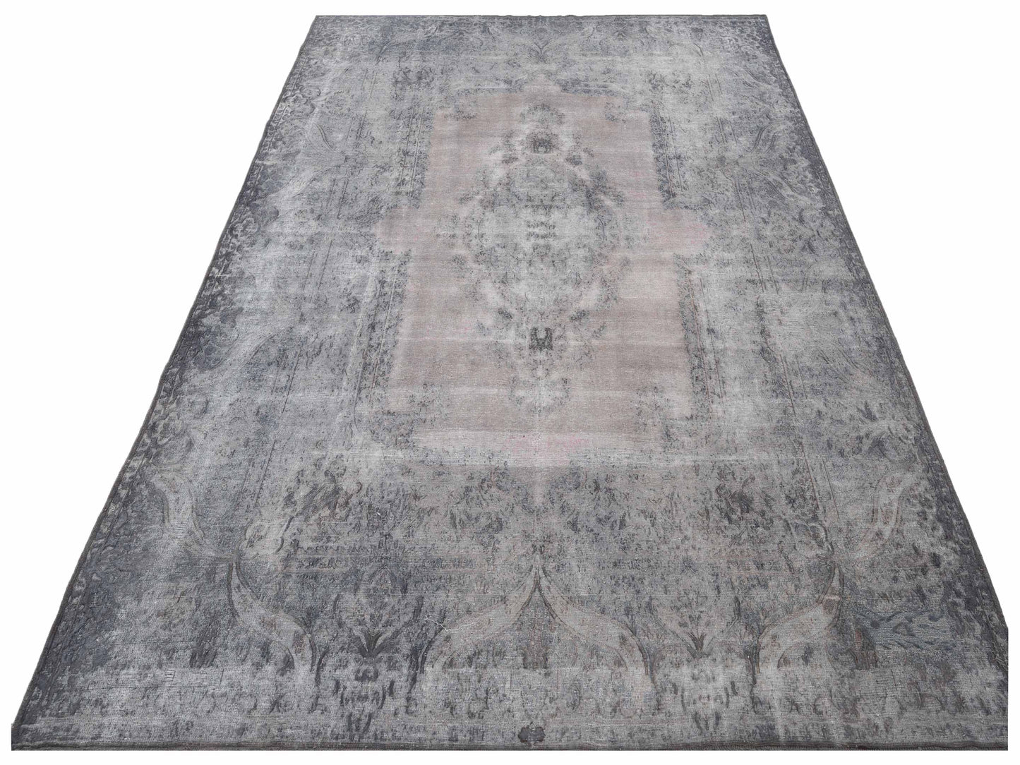 Vintage Gray 9.9x13.1 Hand Knotted Rug