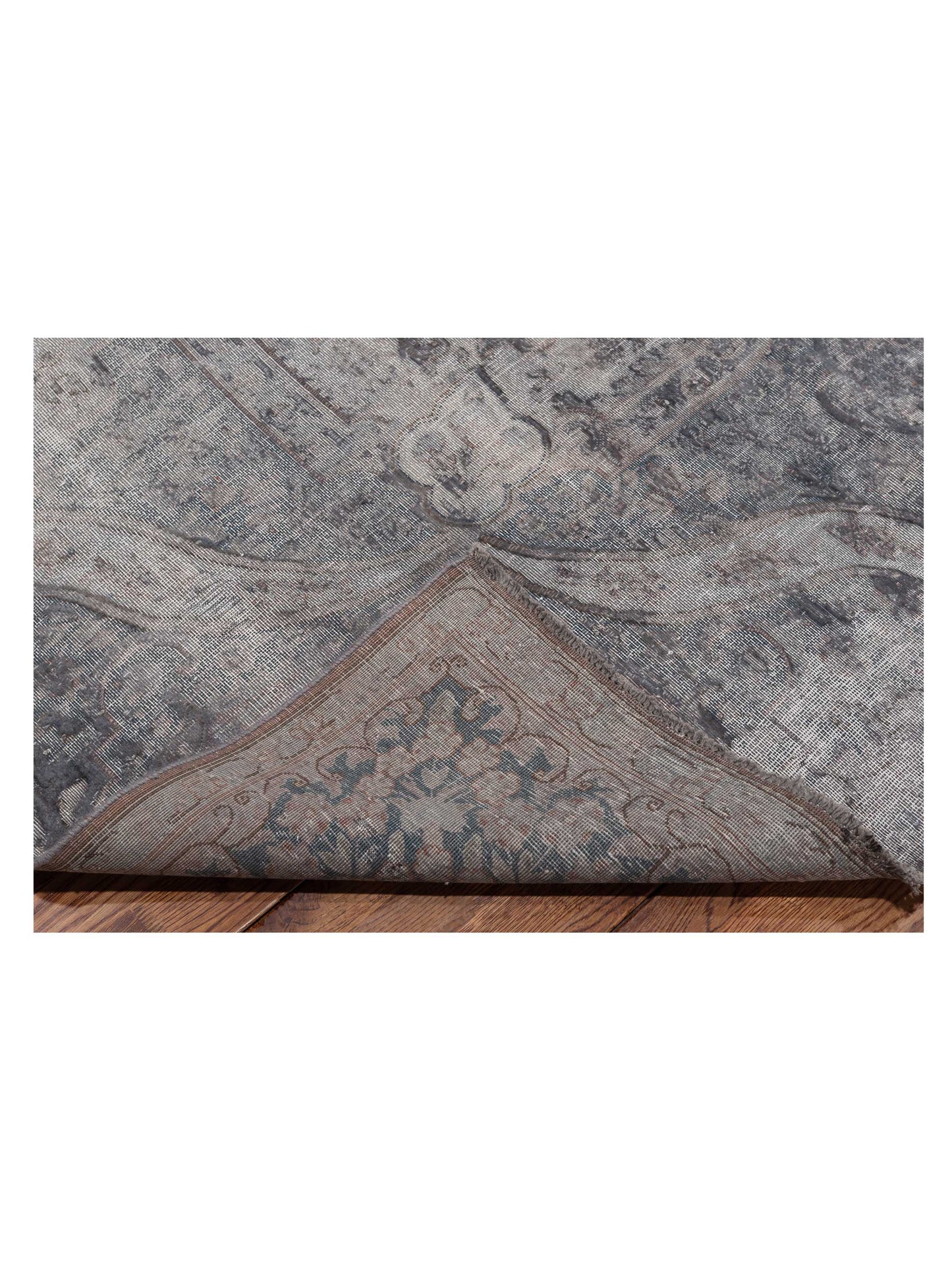 Vintage Gray 9.9x13.1 Hand Knotted Rug