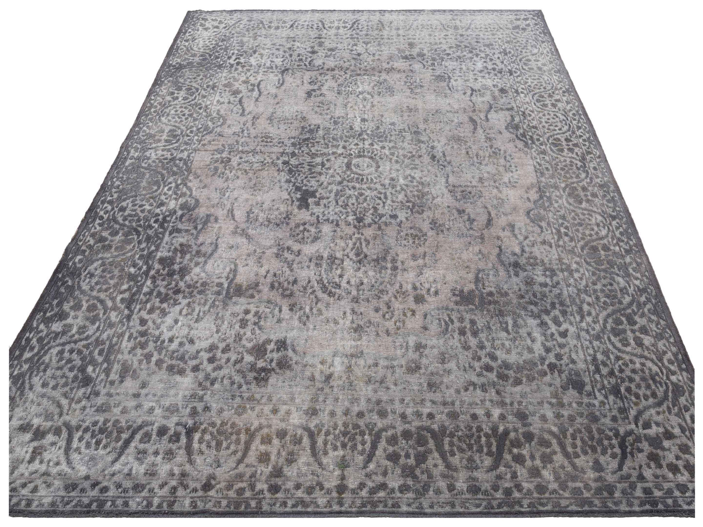 Vintage Gray 10.2x12.11 Hand Knotted Rug