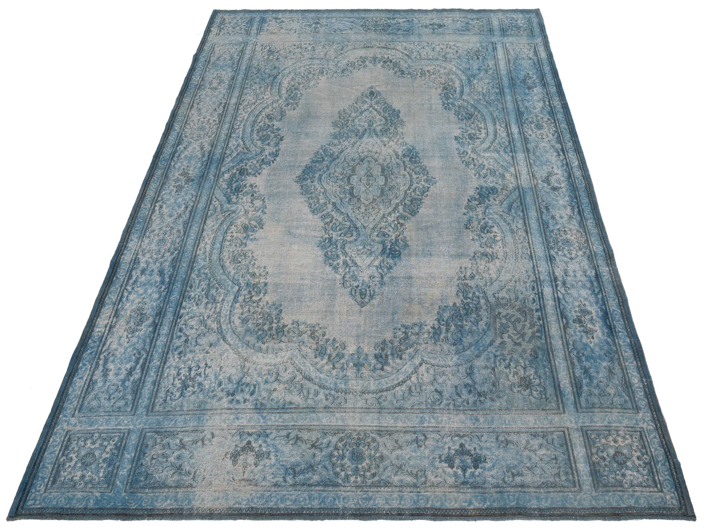 Vintage Blue Blue 9.9x13.9 Hand Knotted Rug
