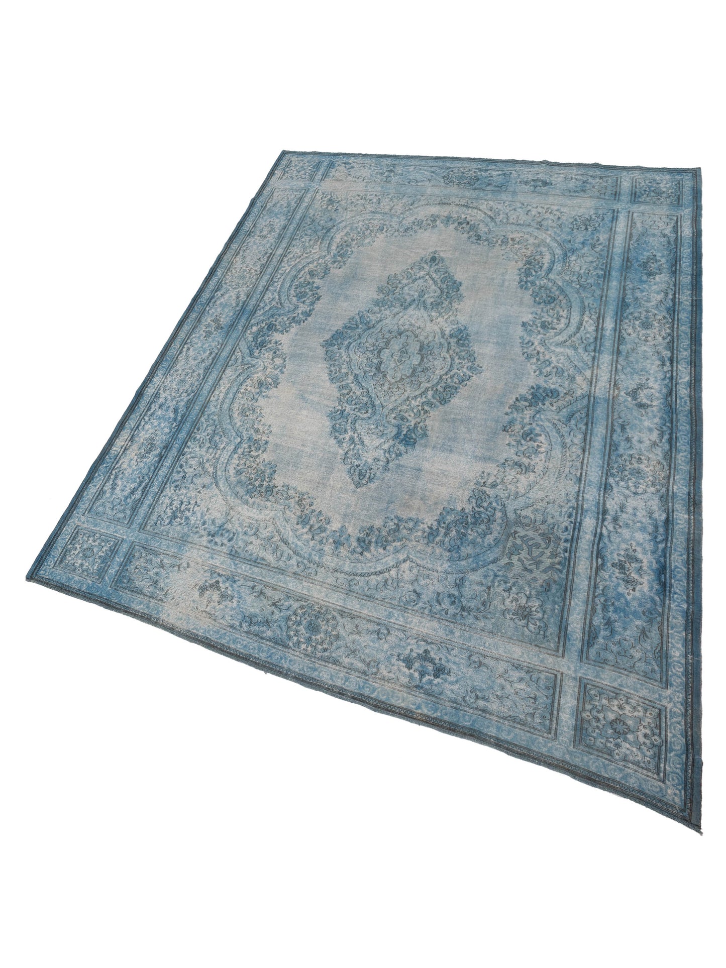 Vintage Blue Blue 9.9x13.9 Hand Knotted Rug