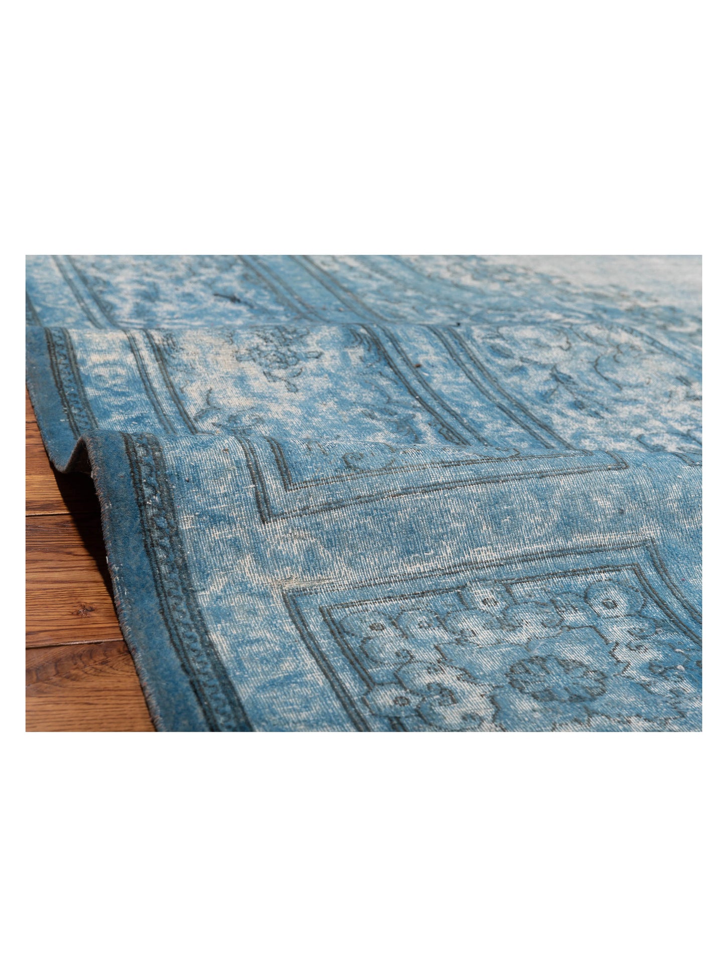 Vintage Blue Blue 9.9x13.9 Hand Knotted Rug