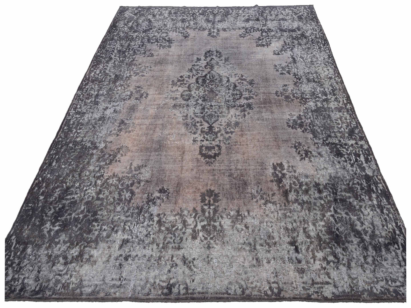 Vintage Dark Gray 9.11x13.1 Hand Knotted Rug
