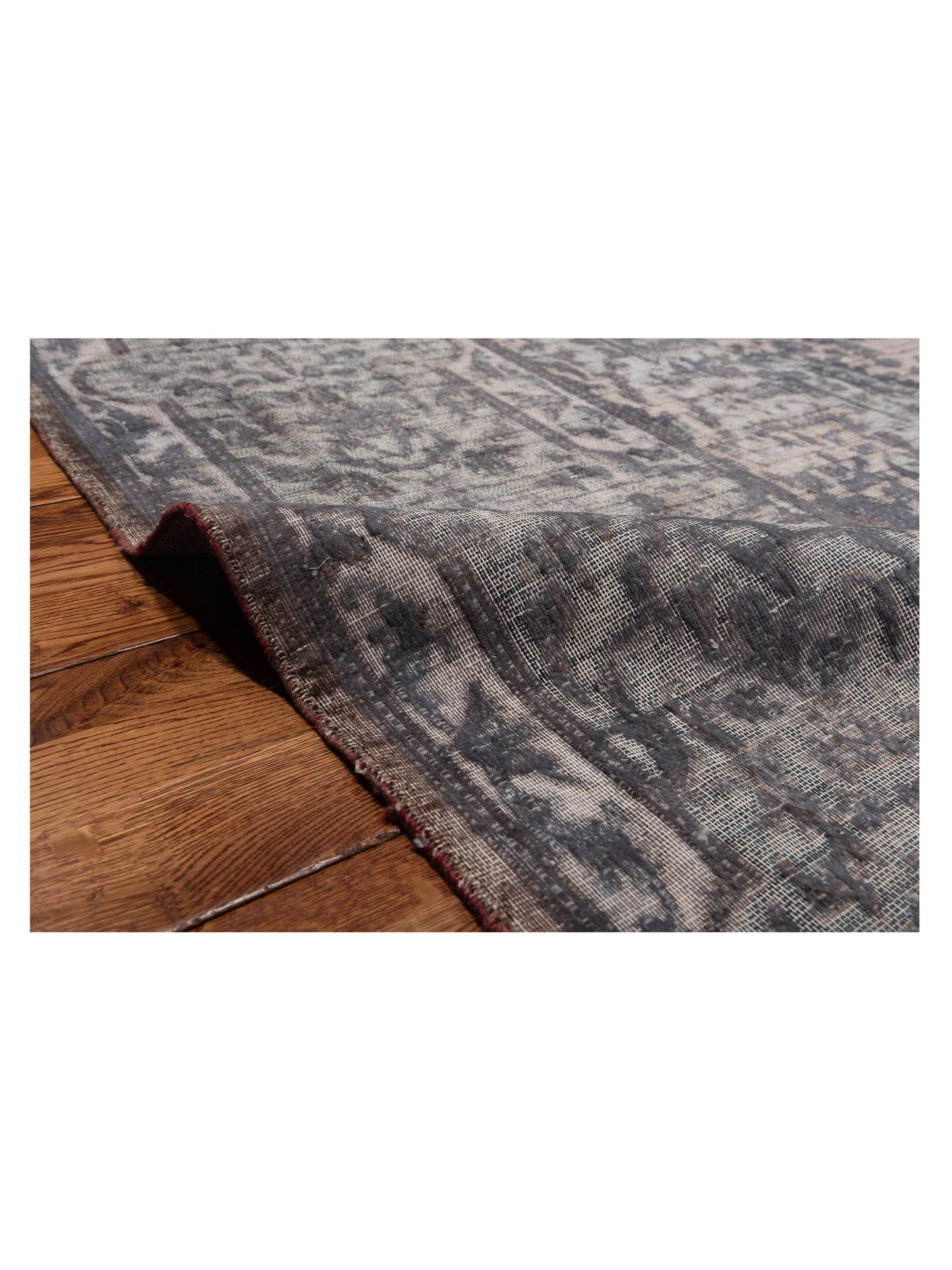 Vintage Gray 9.10x13.5 Hand Knotted Rug