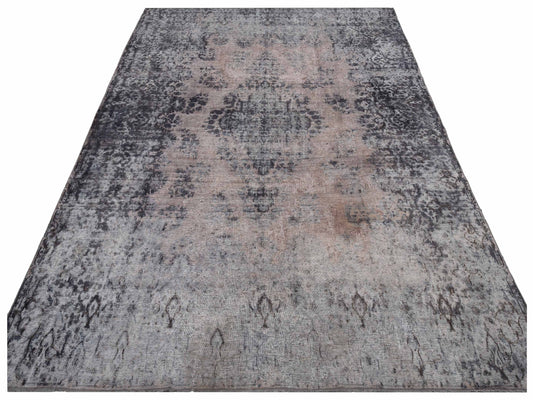 Vintage Gray 9.6x12.8 Hand Knotted Rug