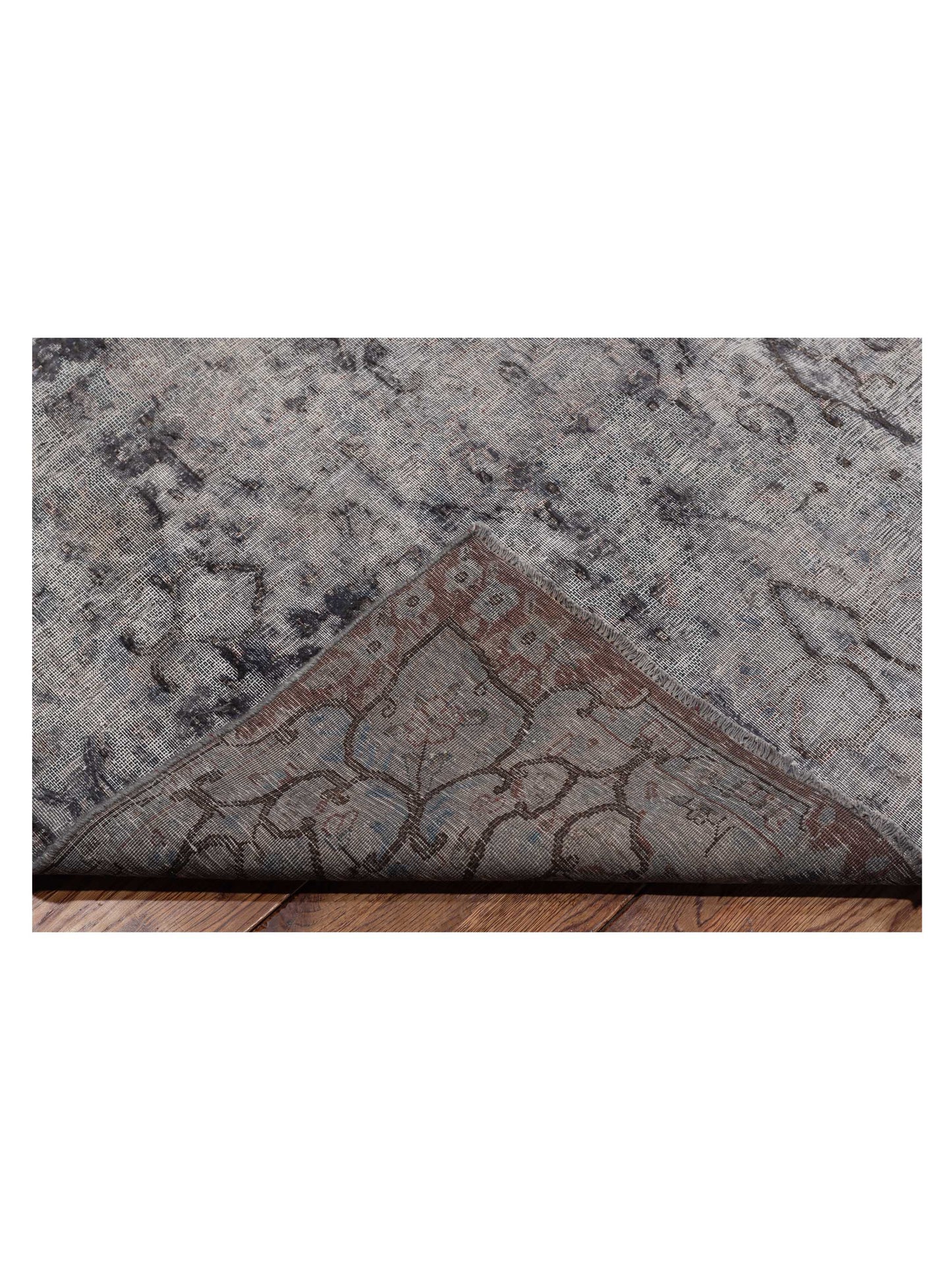 Vintage Gray 9.6x12.8 Hand Knotted Rug