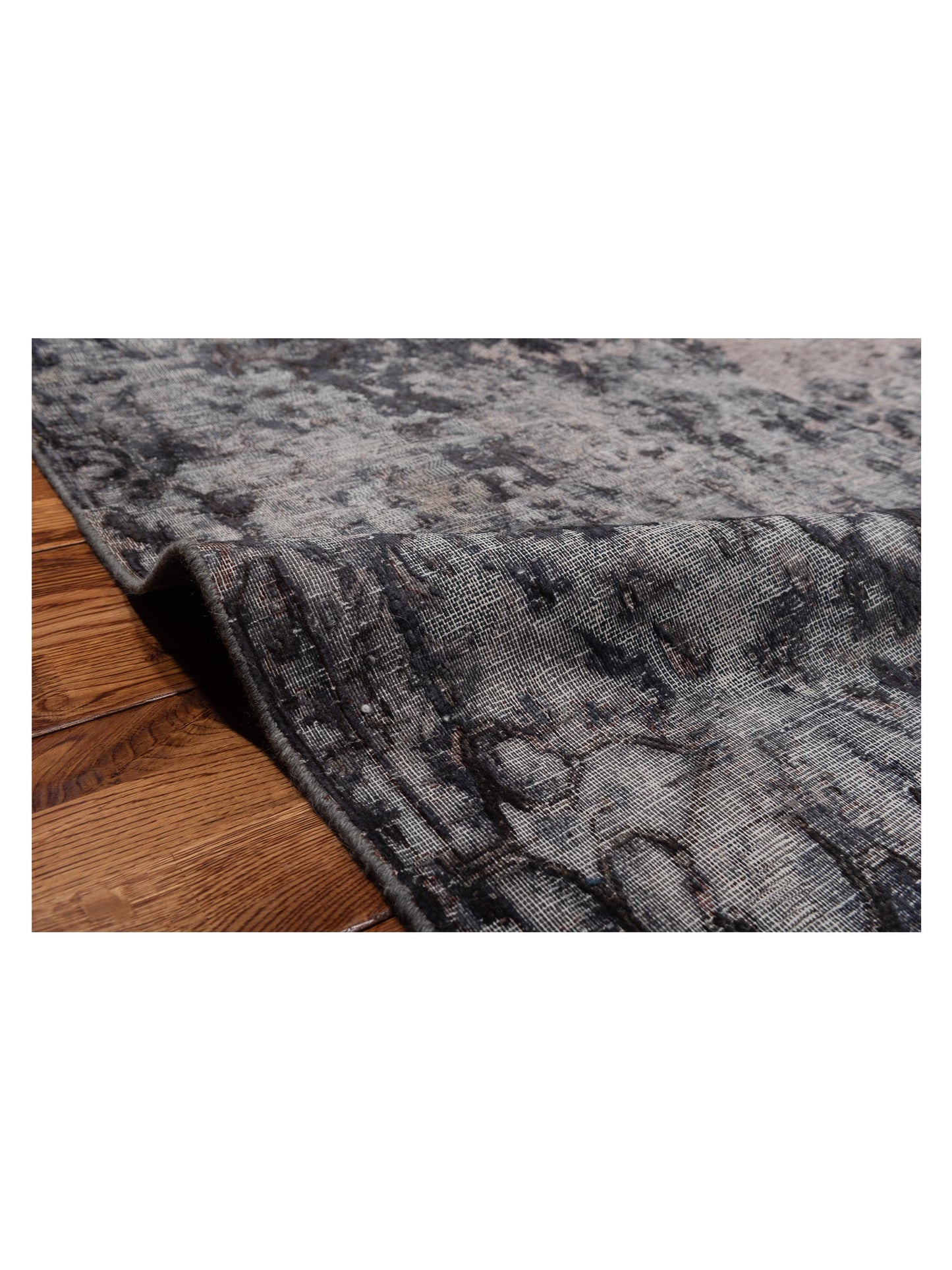 Vintage Gray 9.6x12.8 Hand Knotted Rug