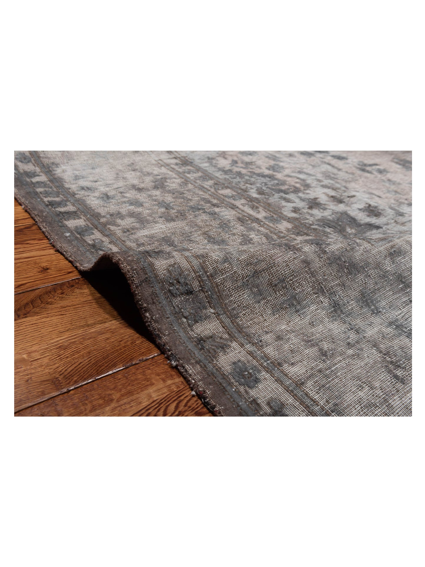 Vintage Light Gray 9.10x12.10 Hand Knotted Rug