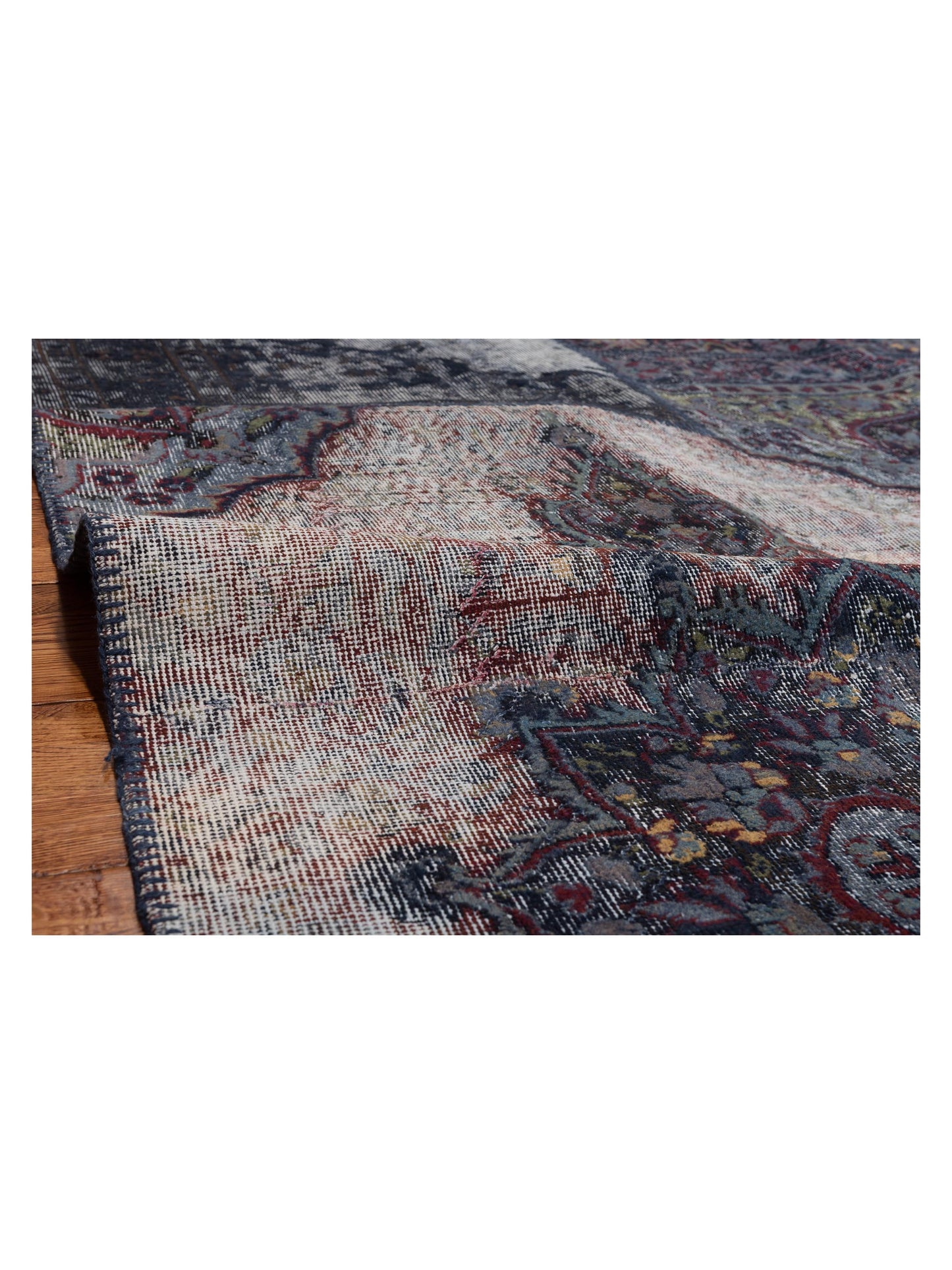 Patchwork Gray 8.1x9.1 Hand Knotted Rug