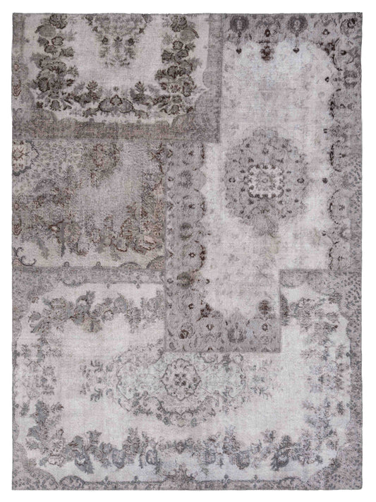 Pasha Turkish Vestige Patchwork  Gray  Contemporary