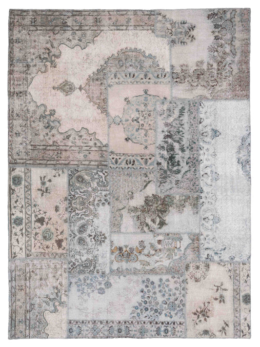 Pasha Turkish Vestige Patchwork  Light Blue  Contemporary