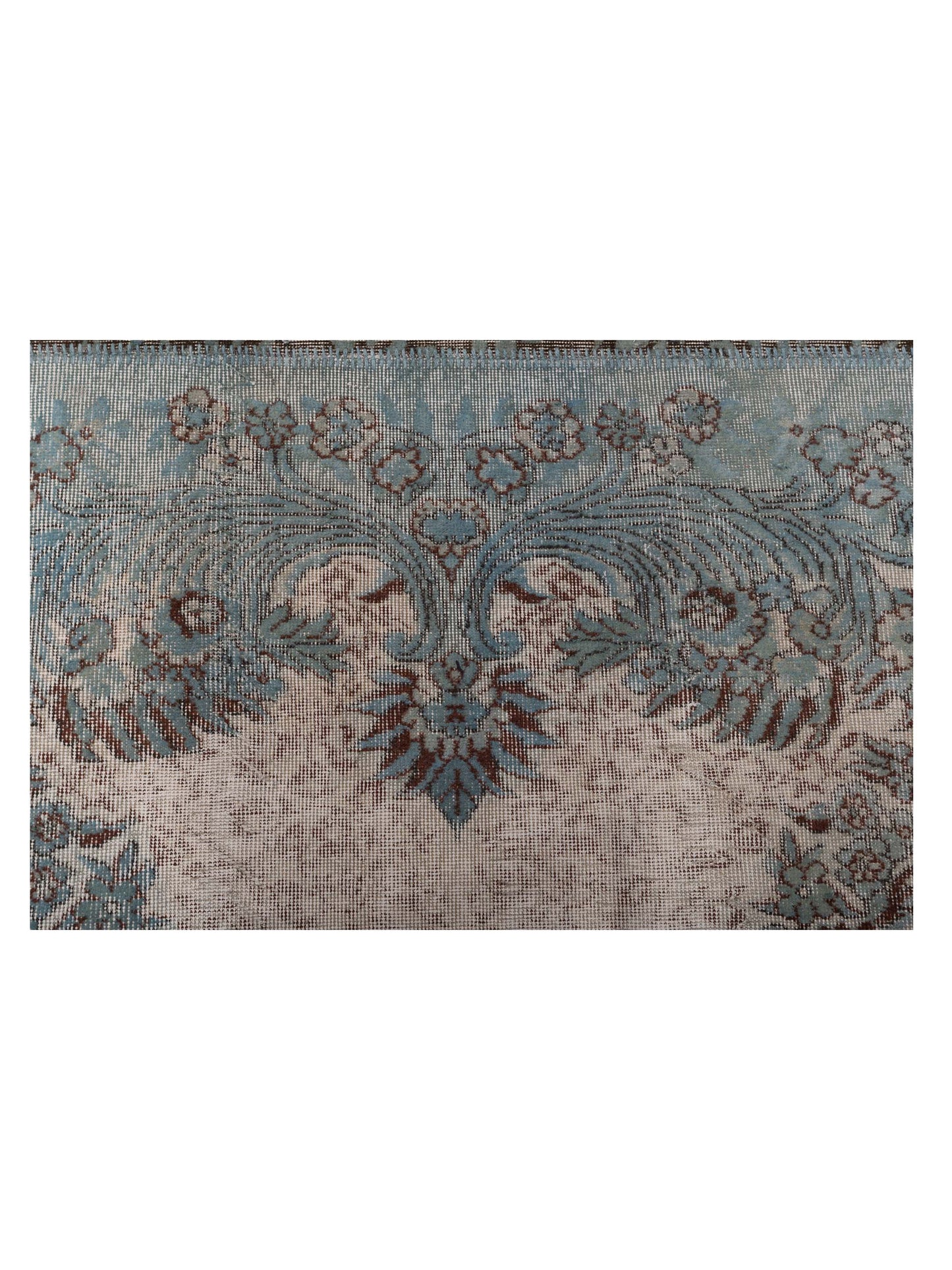 Patchwork Silver Blue 11.6x15.6 Hand Knotted Rug