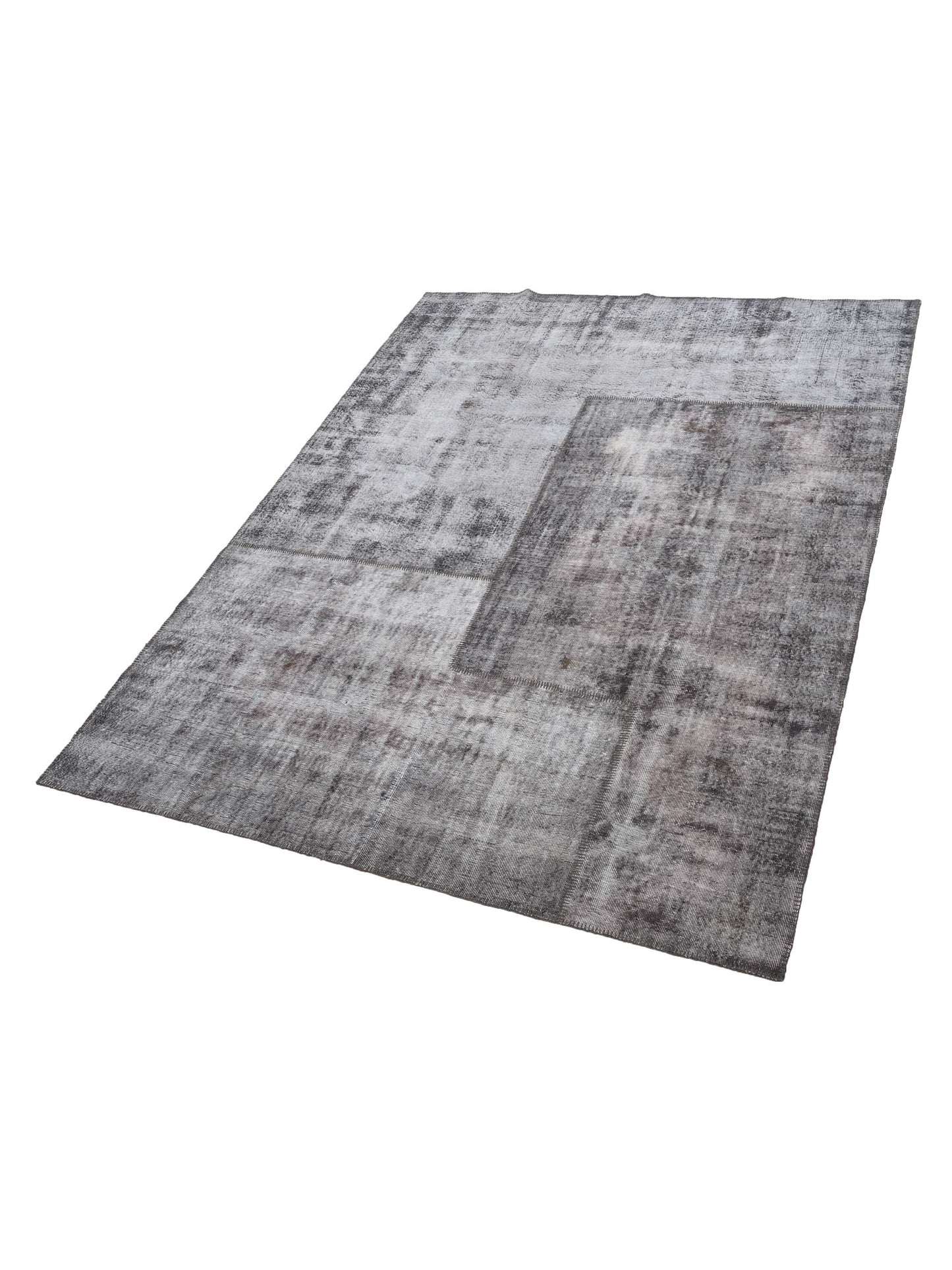 Patchwork Dark Gray 9x12 Hand Knotted Rug