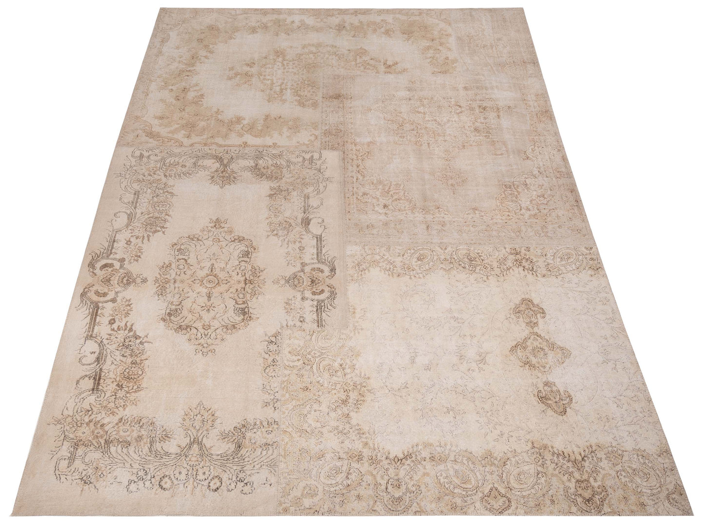 Patchwork Natural 11.6x15.6 Hand Knotted Rug