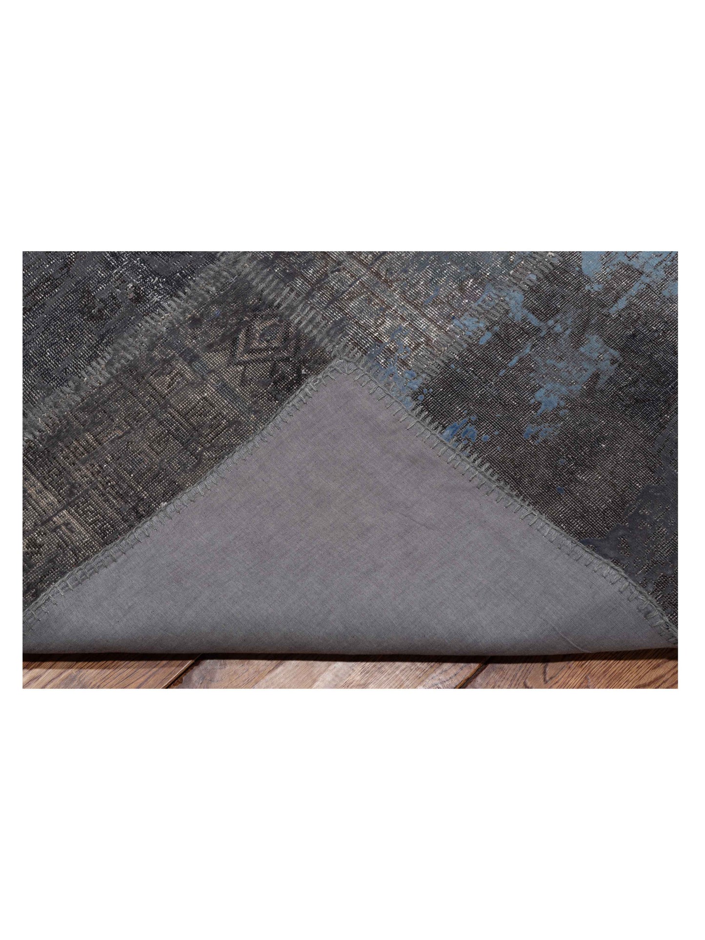 Patchwork Dark Gray 9x12 Hand Knotted Rug