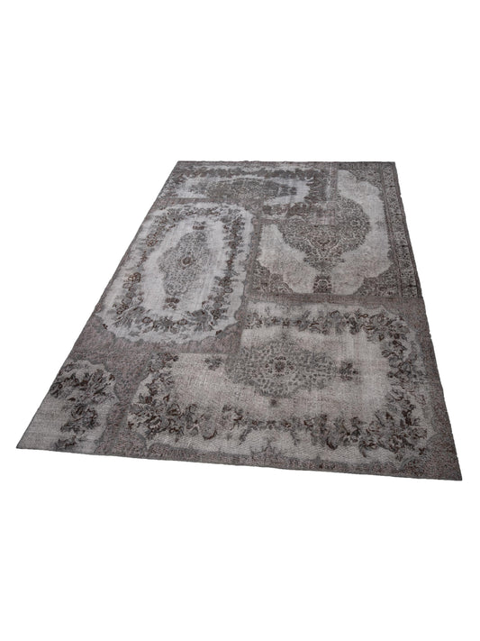 Patchwork Gray 11.5x15.6 Hand Knotted Rug