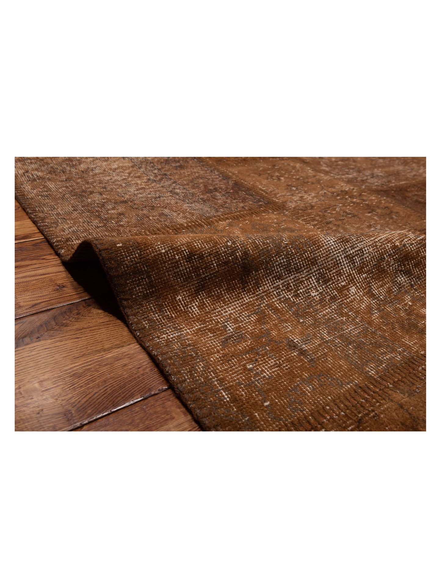 Patchwork Brown 9.10x13.1 Hand Knotted Rug