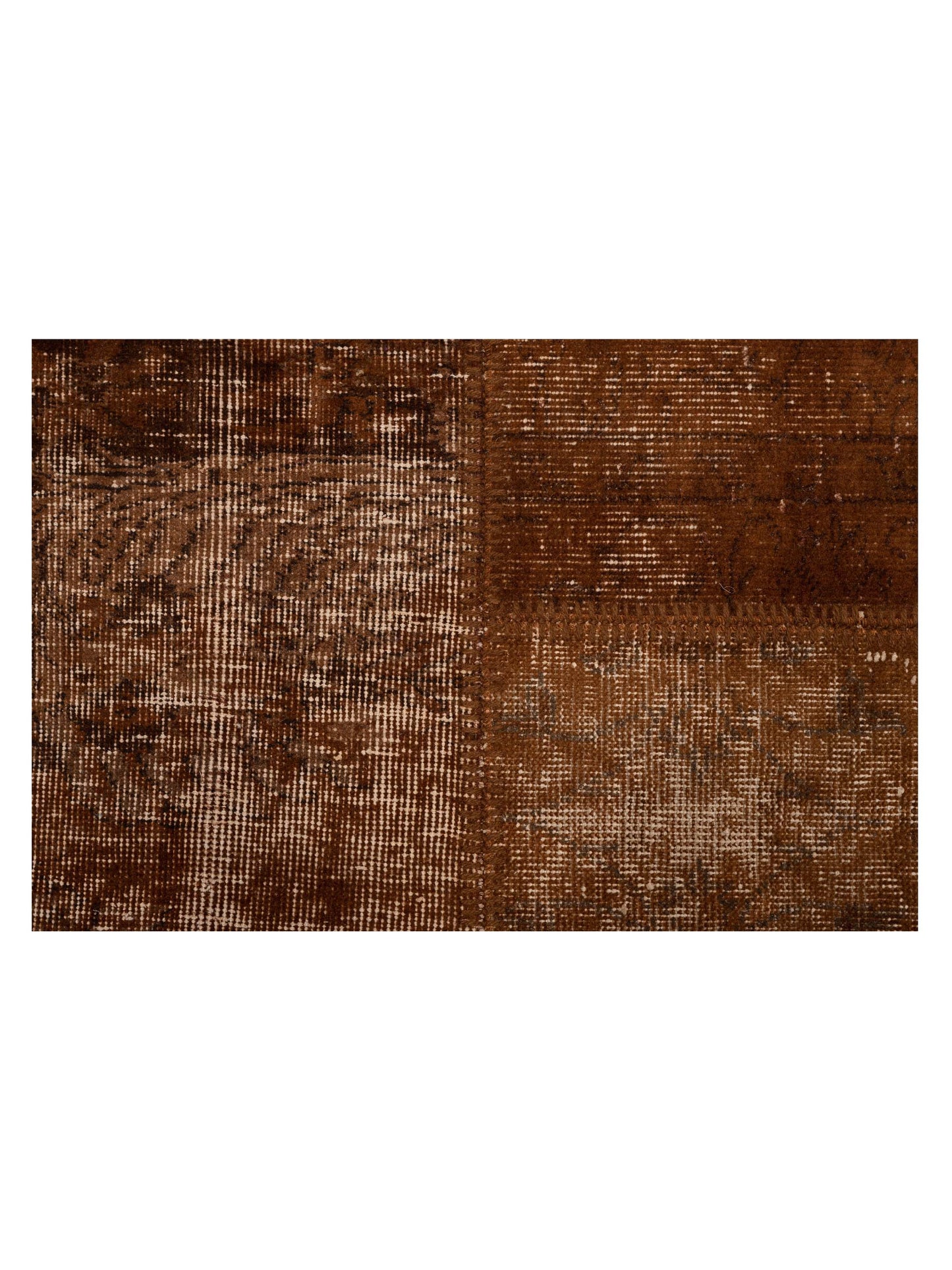 Patchwork Brown 9.10x13.1 Hand Knotted Rug